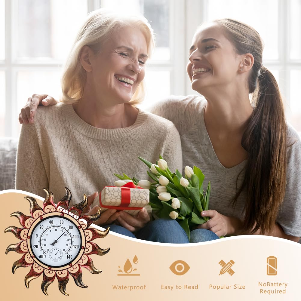 VEWOGARDEN thermometer styled in garden setting as decor and gauge benefit: attractive gift idea