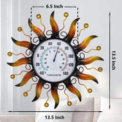 VEWOGARDEN sun thermometer mounted on patio wall demonstrating outdoor decor and readability