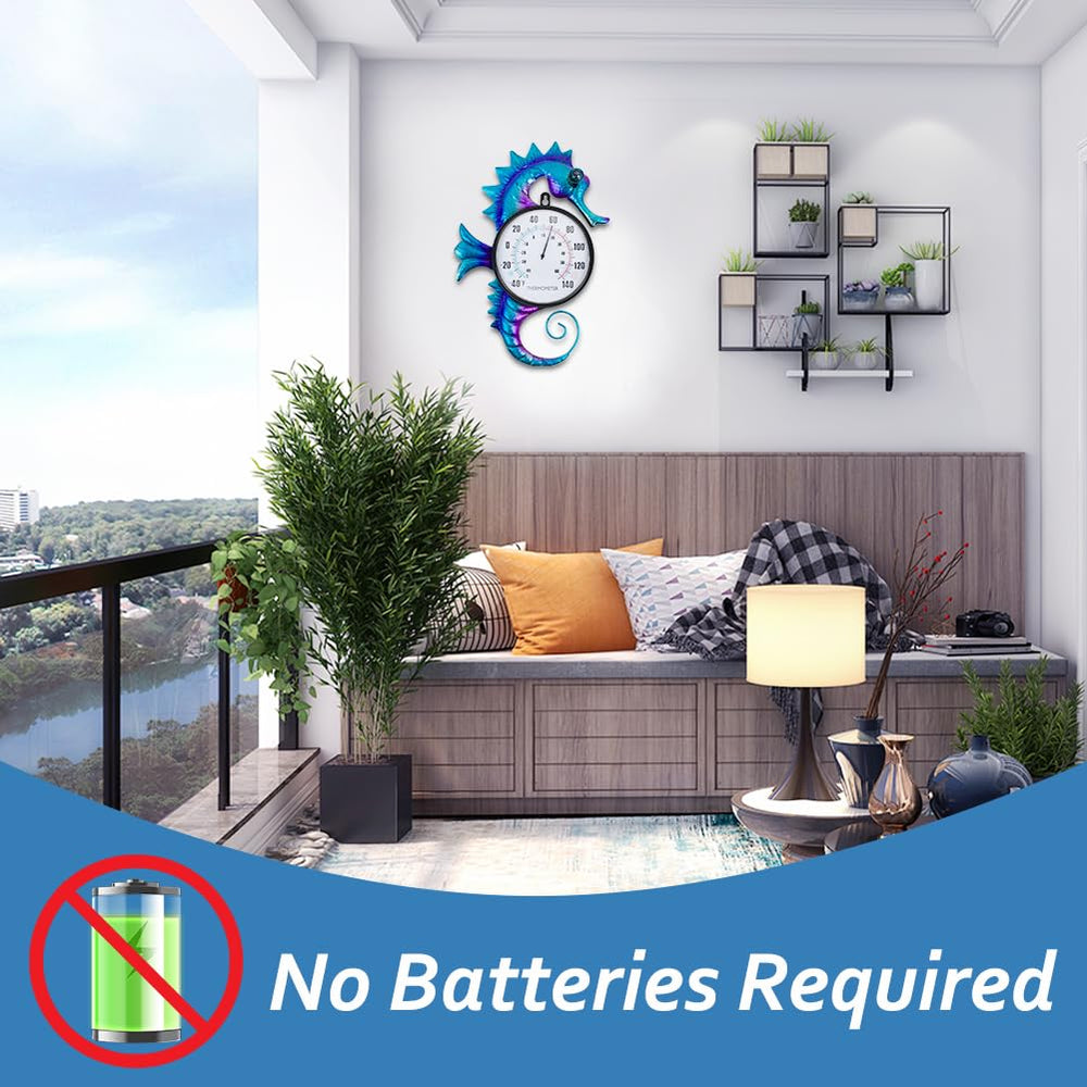 VEWOGIFT mounted on porch demonstrating outdoor decor and functional temperature monitoring