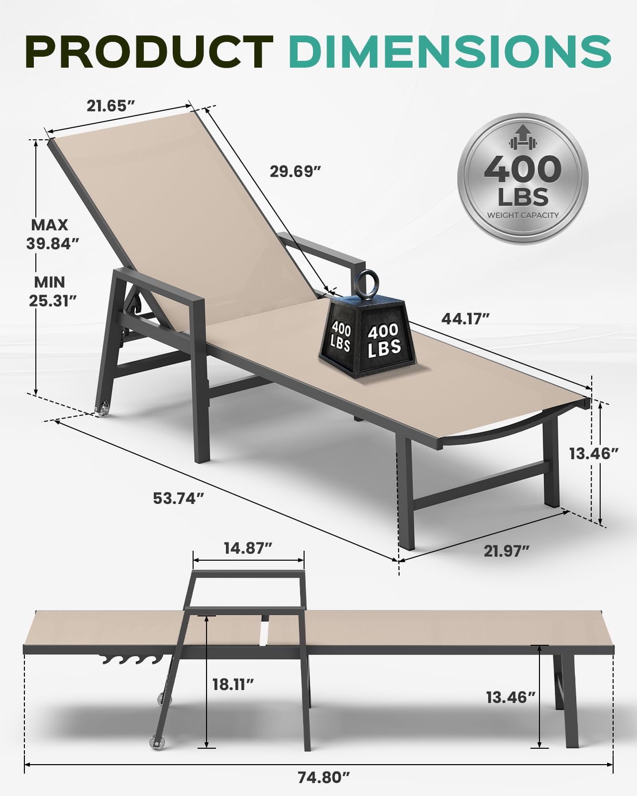 Vexwalx chaise in patio scene demonstrating stylish outdoor comfort
