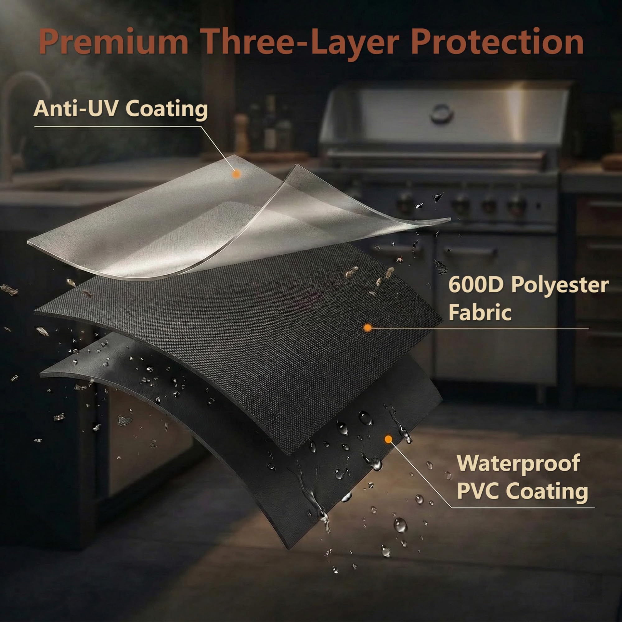 VEYEGIS concealed internal strap anchoring securing cover against wind