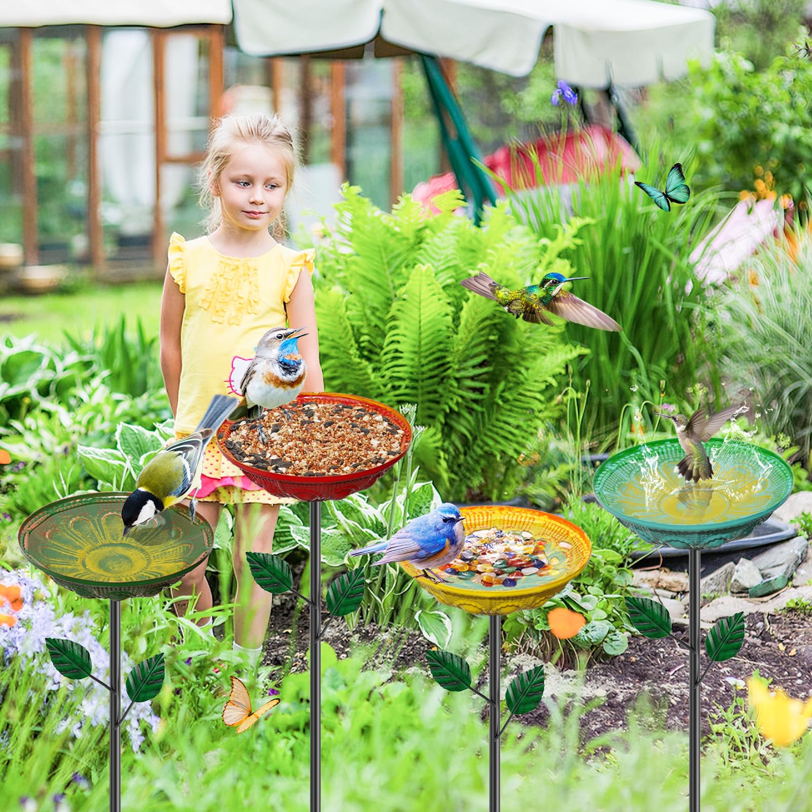 VeyFolzin.st garden display of baths adding year-round colorful yard decoration