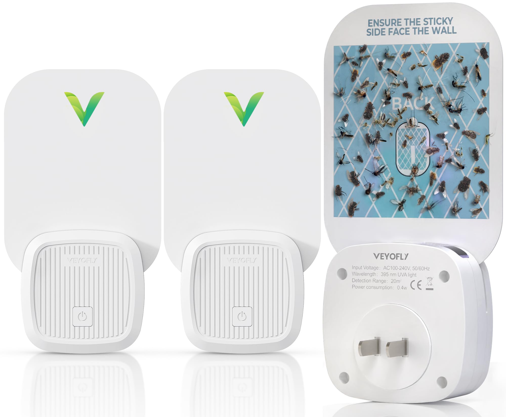 VEYOFLY front view of two plug-in units showing compact design and easy setup