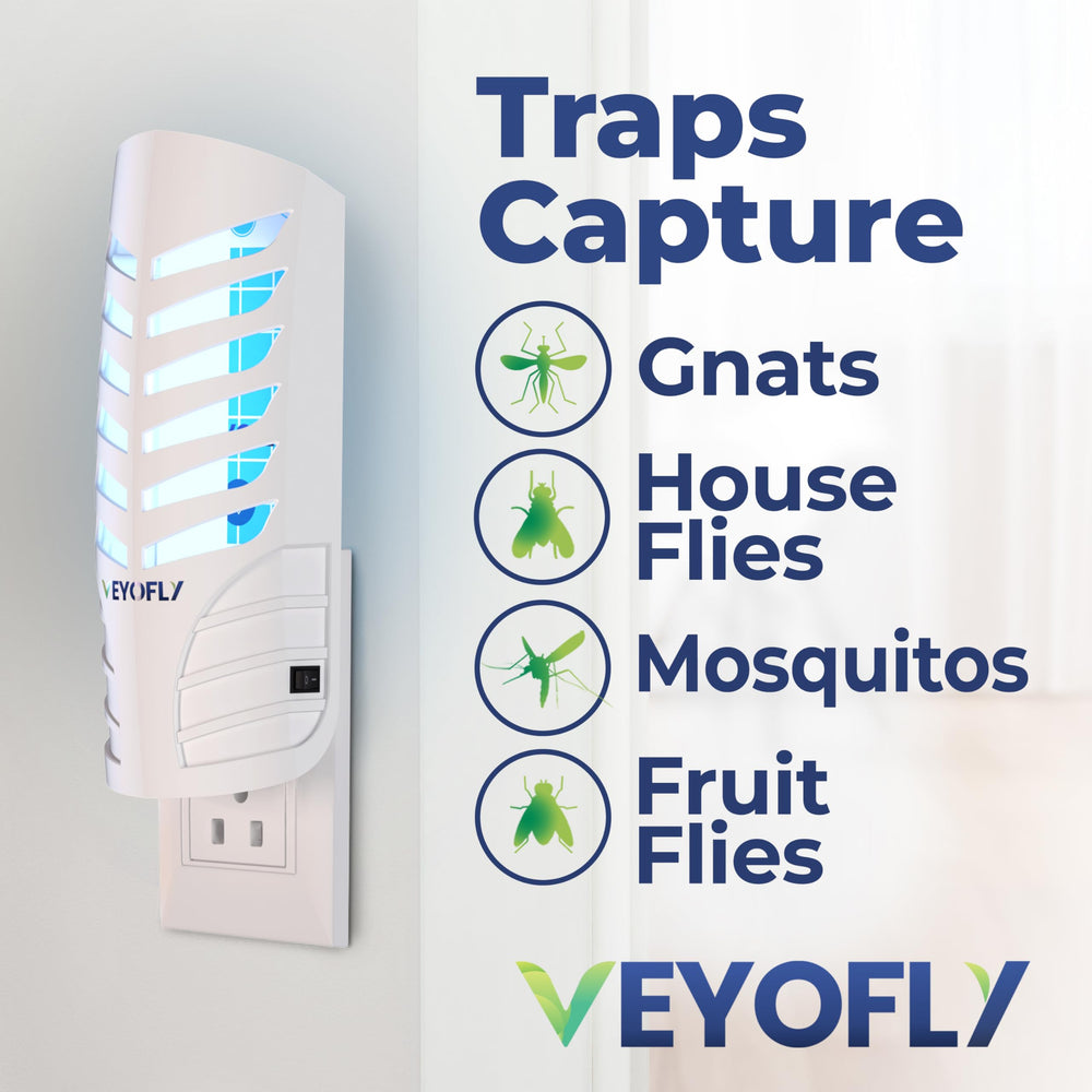 VEYOFLY close-up of adhesive glue card capturing insects for easy disposal
