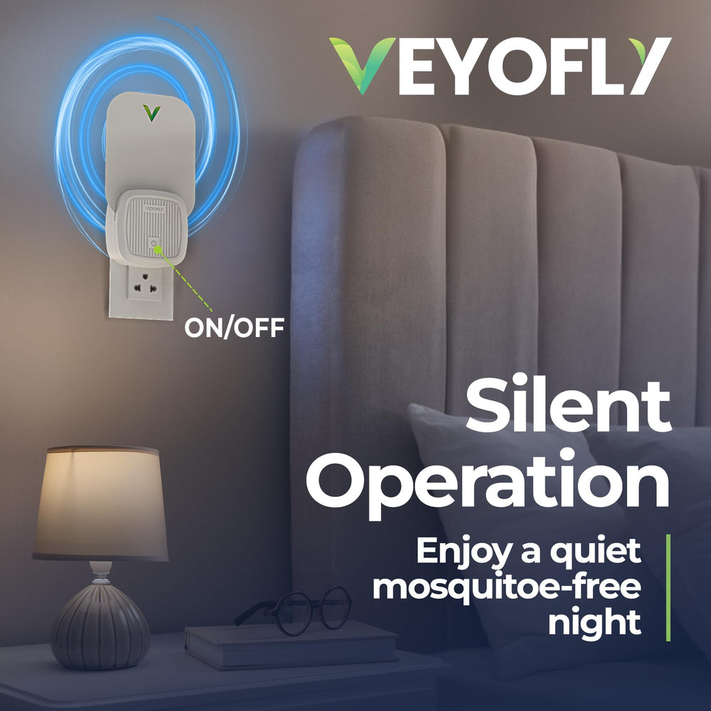 VEYOFLY in a bedroom setting providing odorless quiet insect control