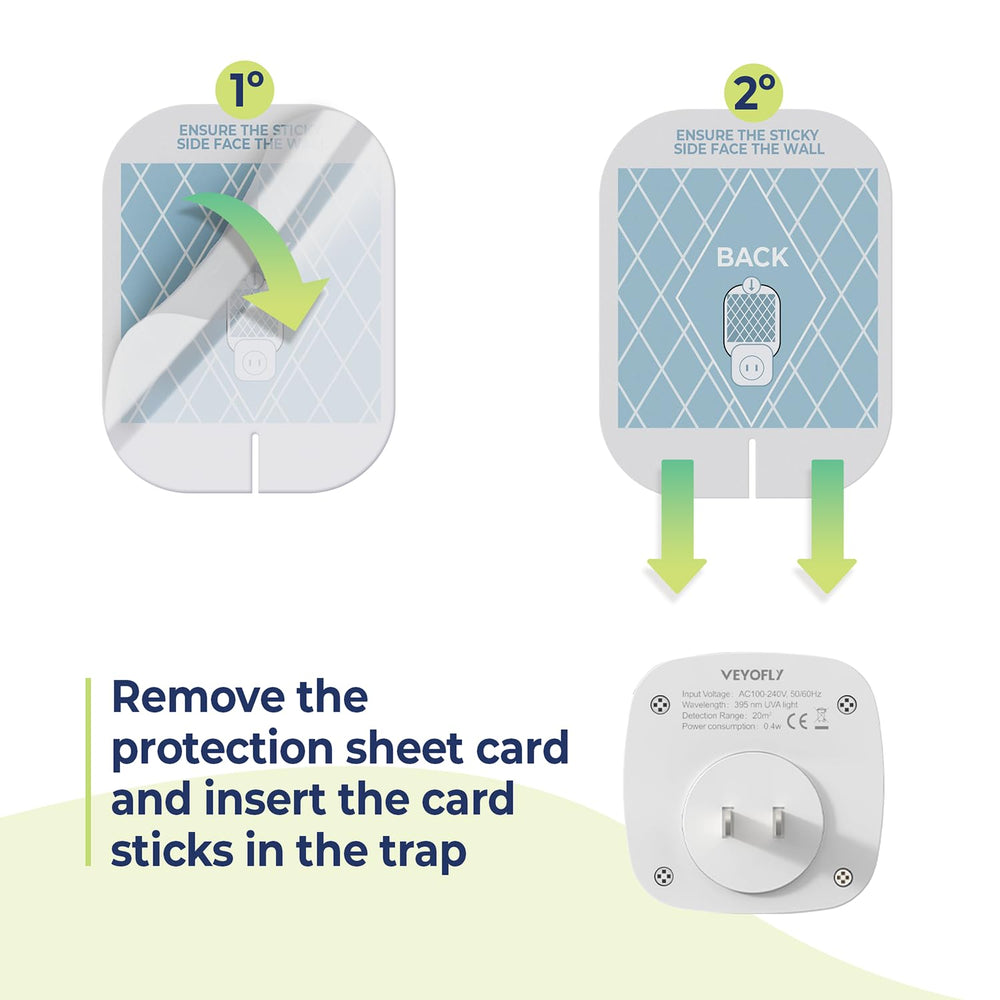 VEYOFLY refill board installed in trap showing easy replacement benefit