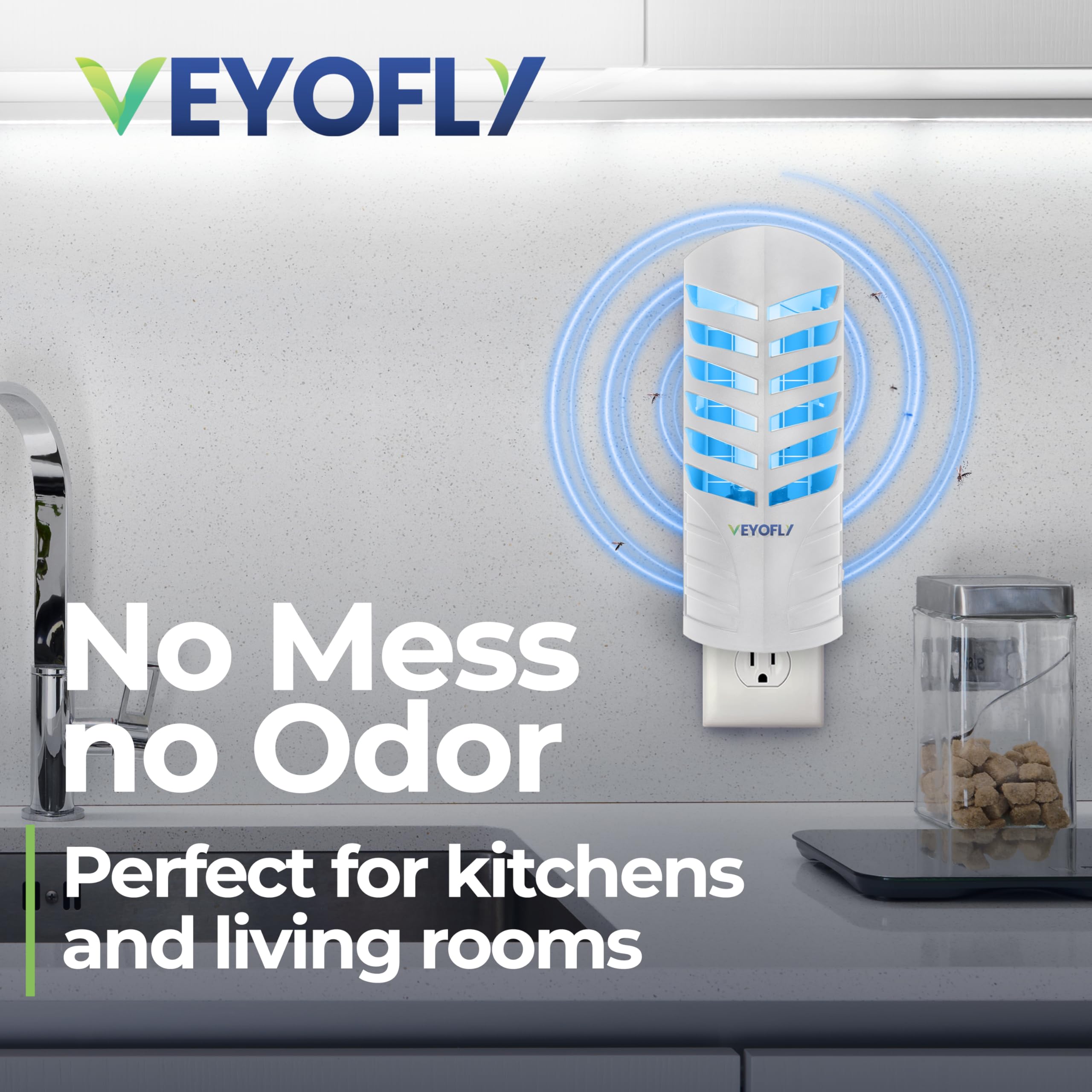 VEYOFLY held in hand to show compact size and easy placement benefit