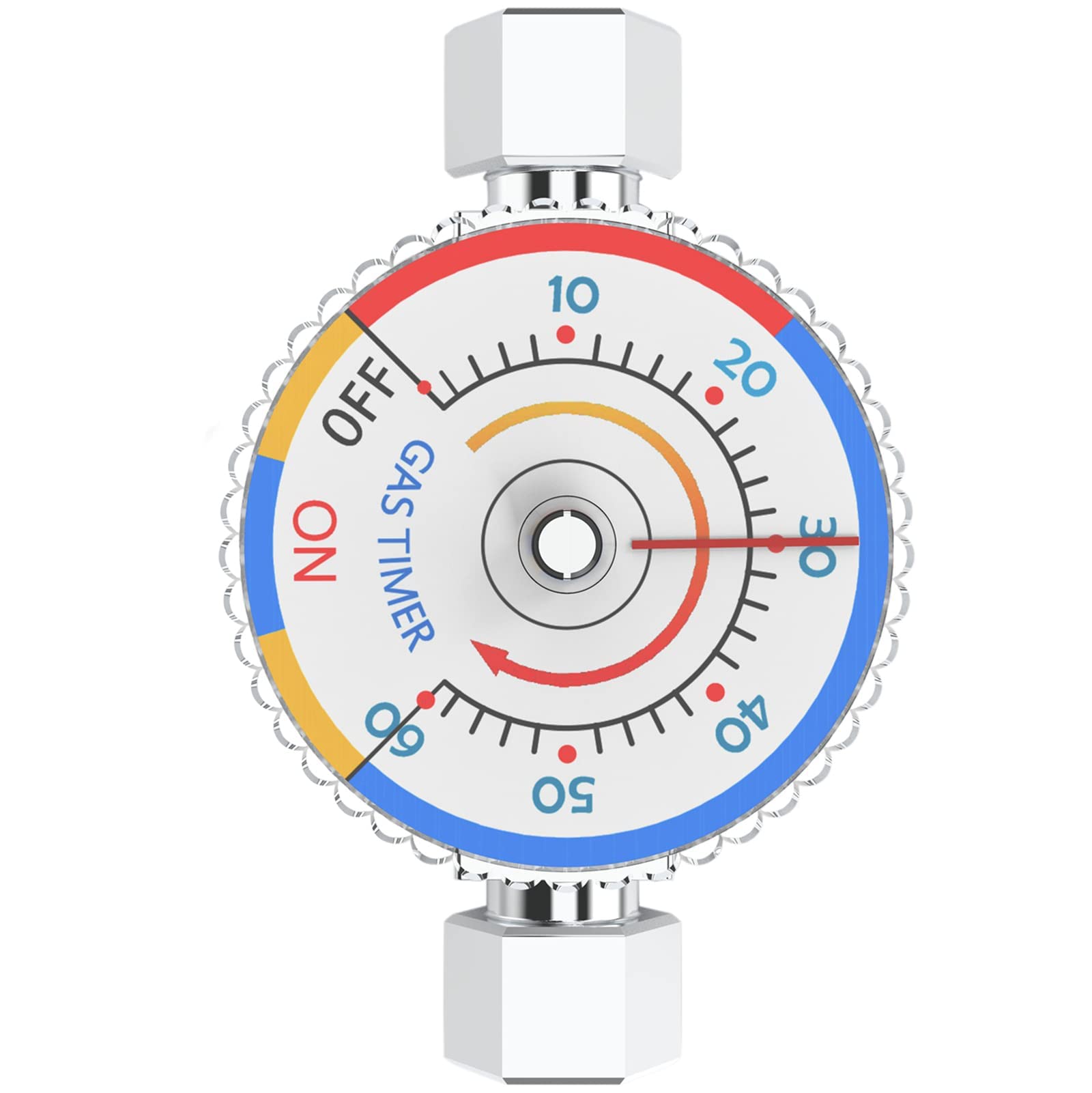 VFLAG close-up of mechanical timer dial showing clear markings for up to 60 minutes safety