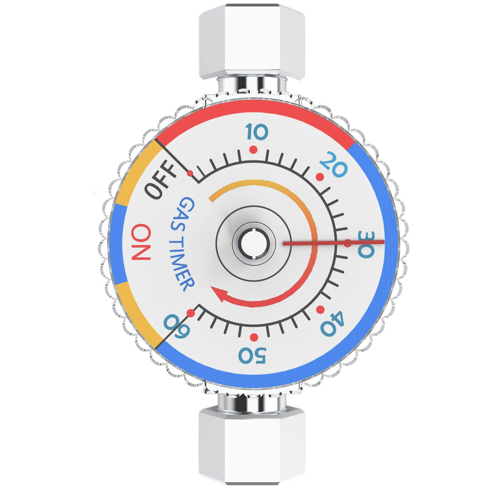 VFLAG close-up of mechanical timer dial showing clear markings for up to 60 minutes safety