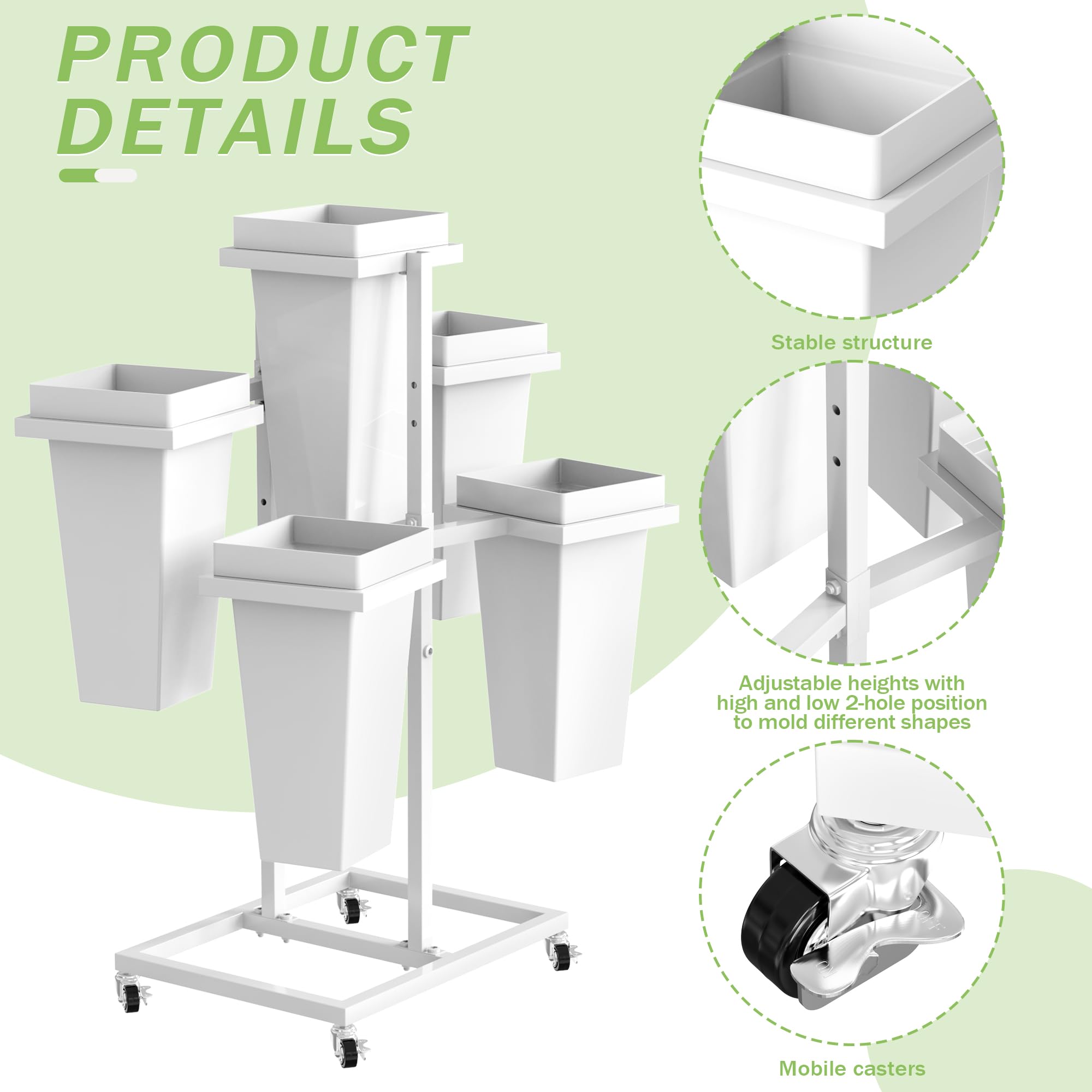 VGMiu wheel and brake detail showing lockable casters for stable positioning