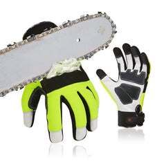 Vgo GA8912 front view showing high-visibility back and leather palm benefit increased safety