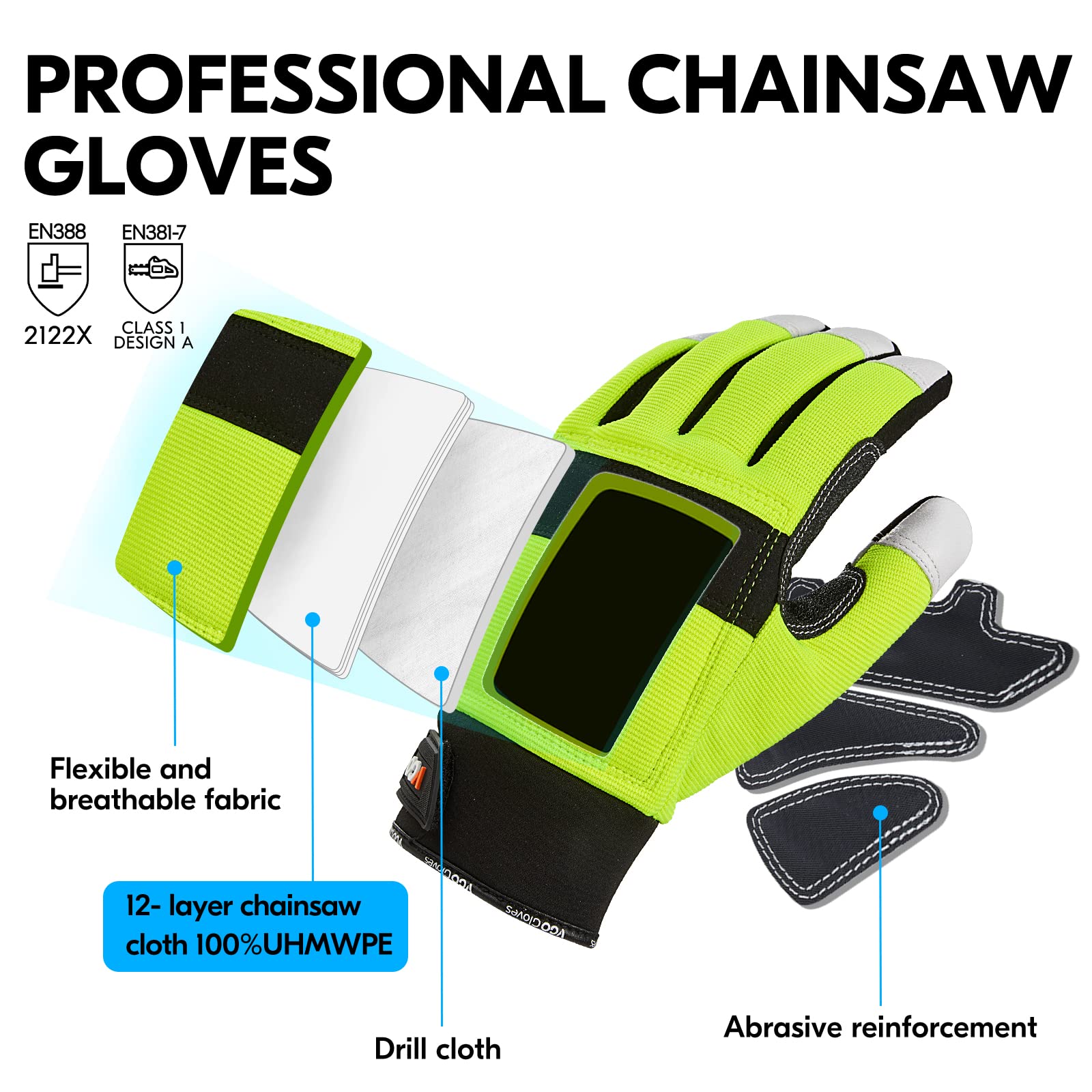 Vgo GA8912 goatskin leather palm texture showing durable grip and tactile control