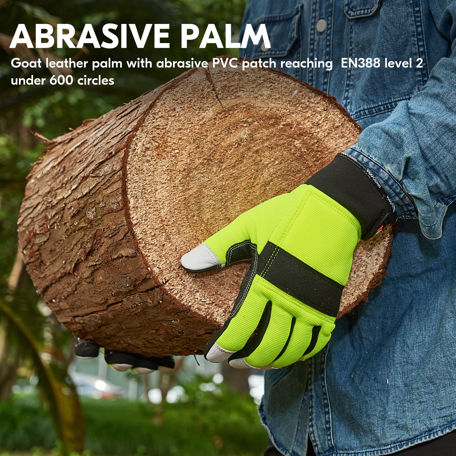 Vgo GA8912 worn while operating a chainsaw showing practical protection in use