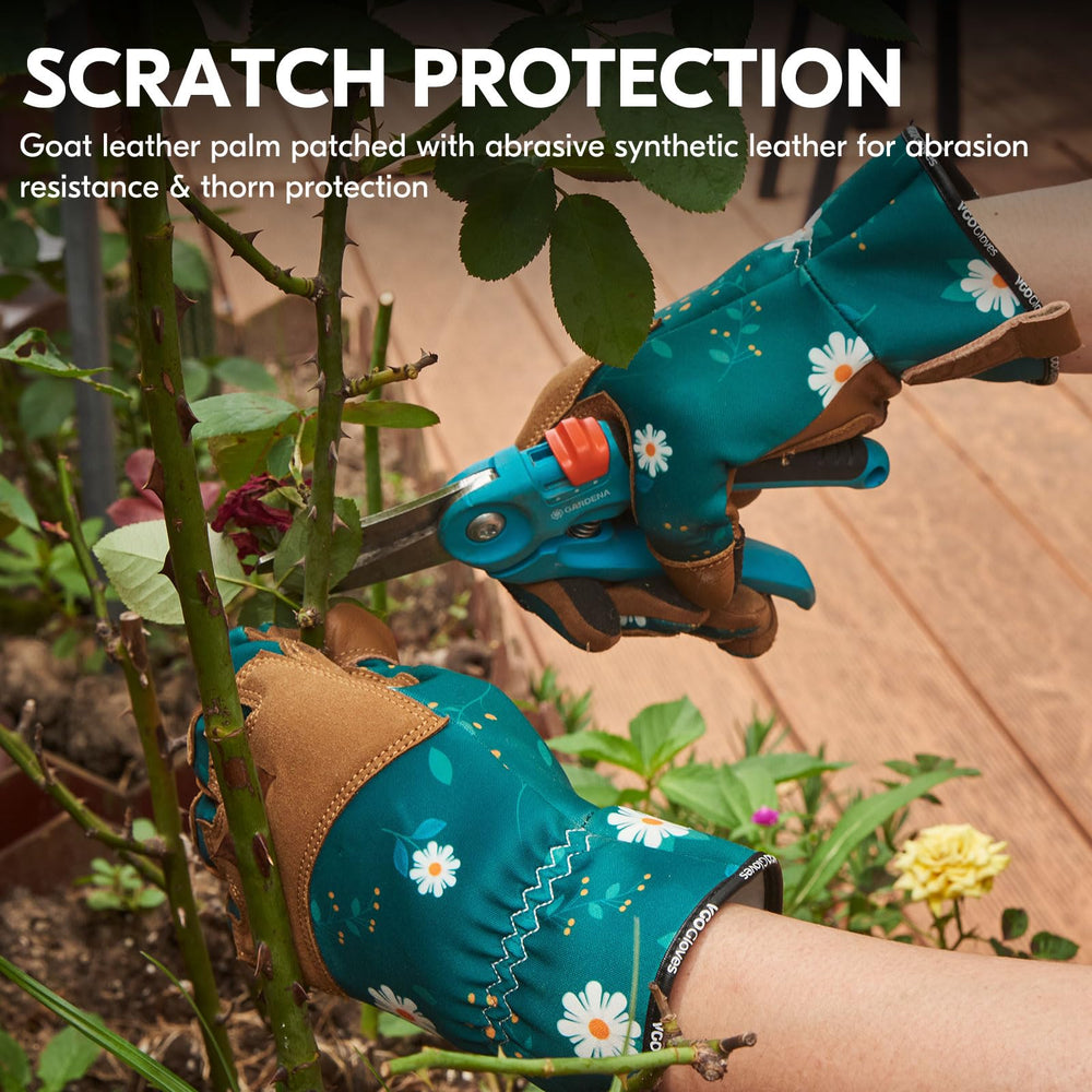 Vgo... gloves in use pruning roses demonstrating protection and dexterity