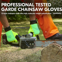 Vgo back close-up highlighting chainsaw-stopper fabric protection