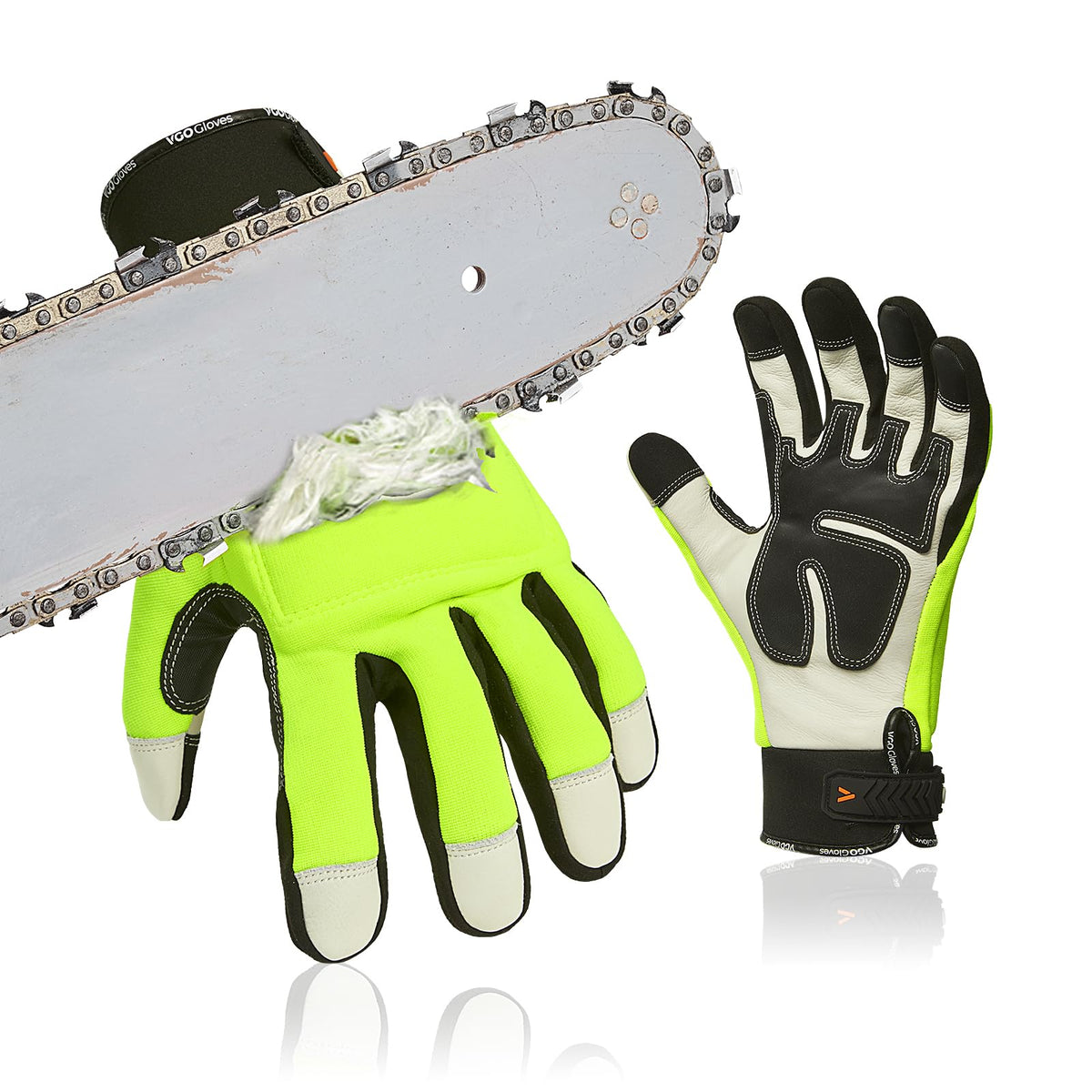 Vgo gloves front view showing full coverage and visibility benefits