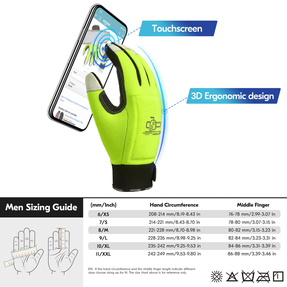Vgo glove on hand next to ruler showing size L fit and finger precurve benefit