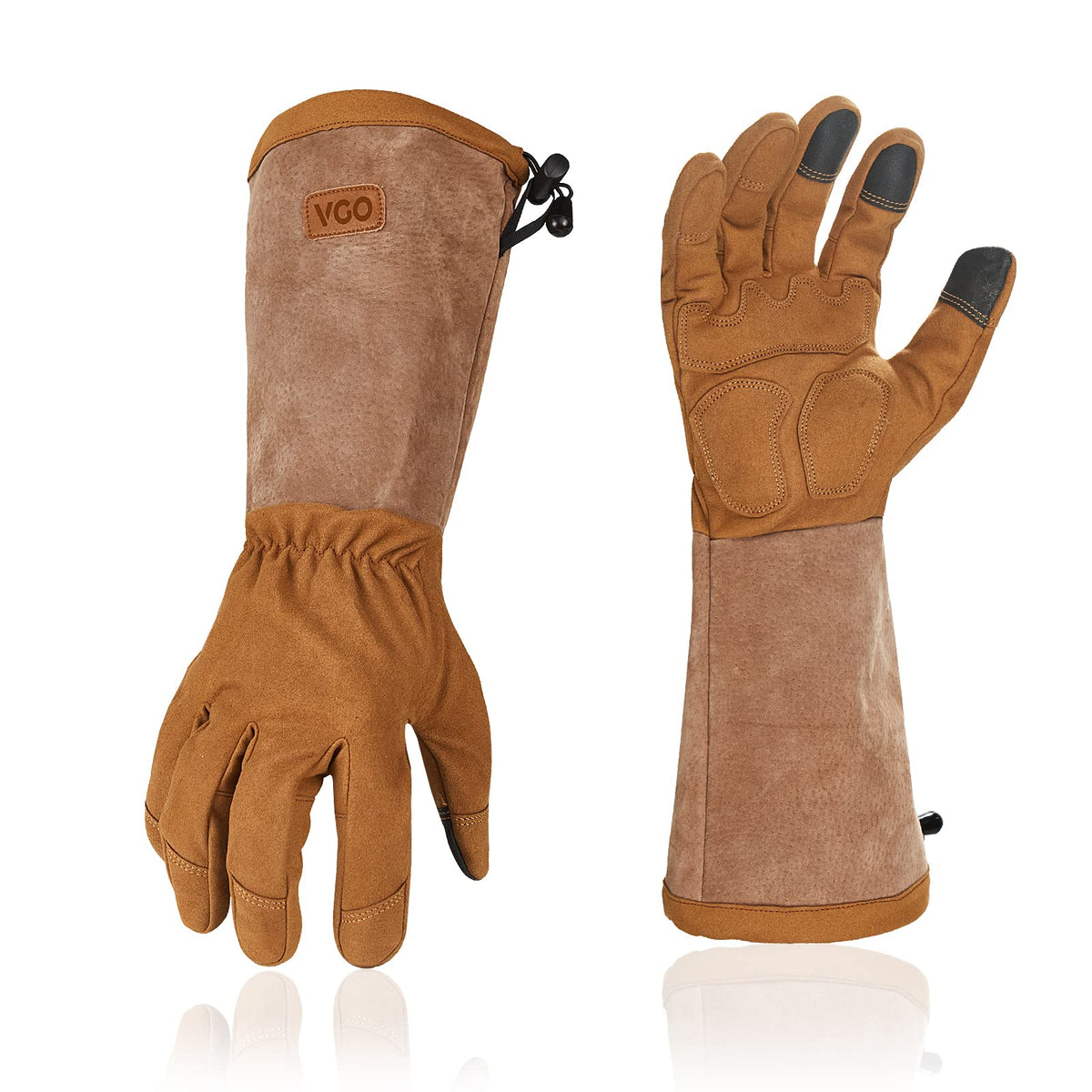 Vgo SL6592 front gauntlet view showing full-length protection and secure fit