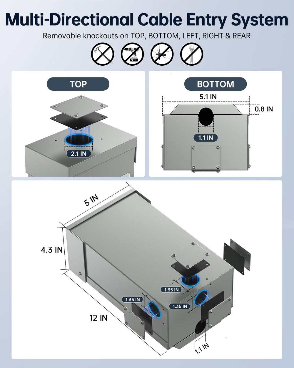 vhbw circuit breaker close detail highlighting the built-in 50A protection for safe generator use