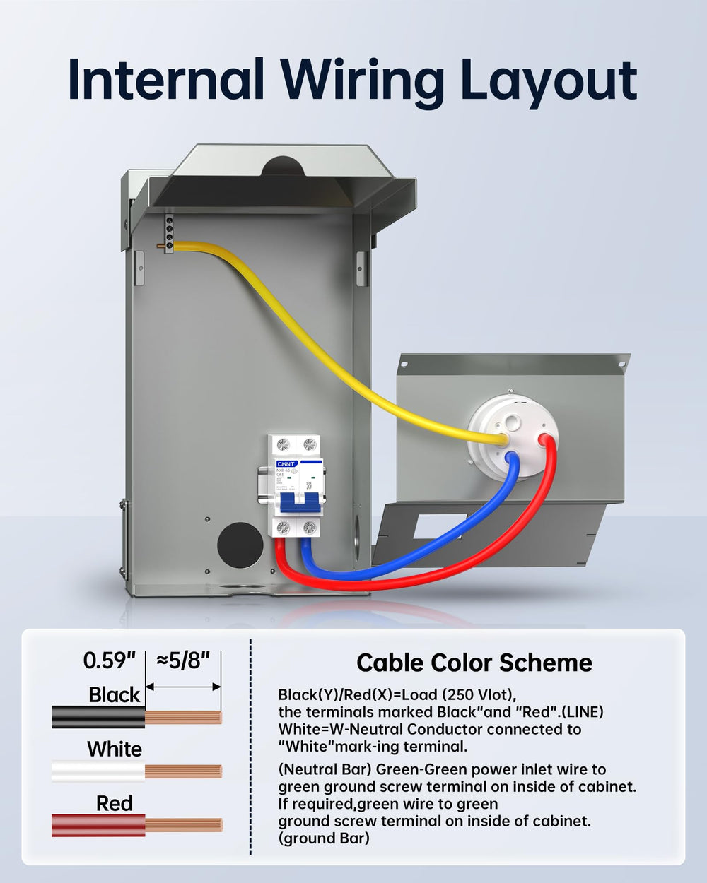 vhbw in use with generator cord connected demonstrating straightforward hookup and power transfer