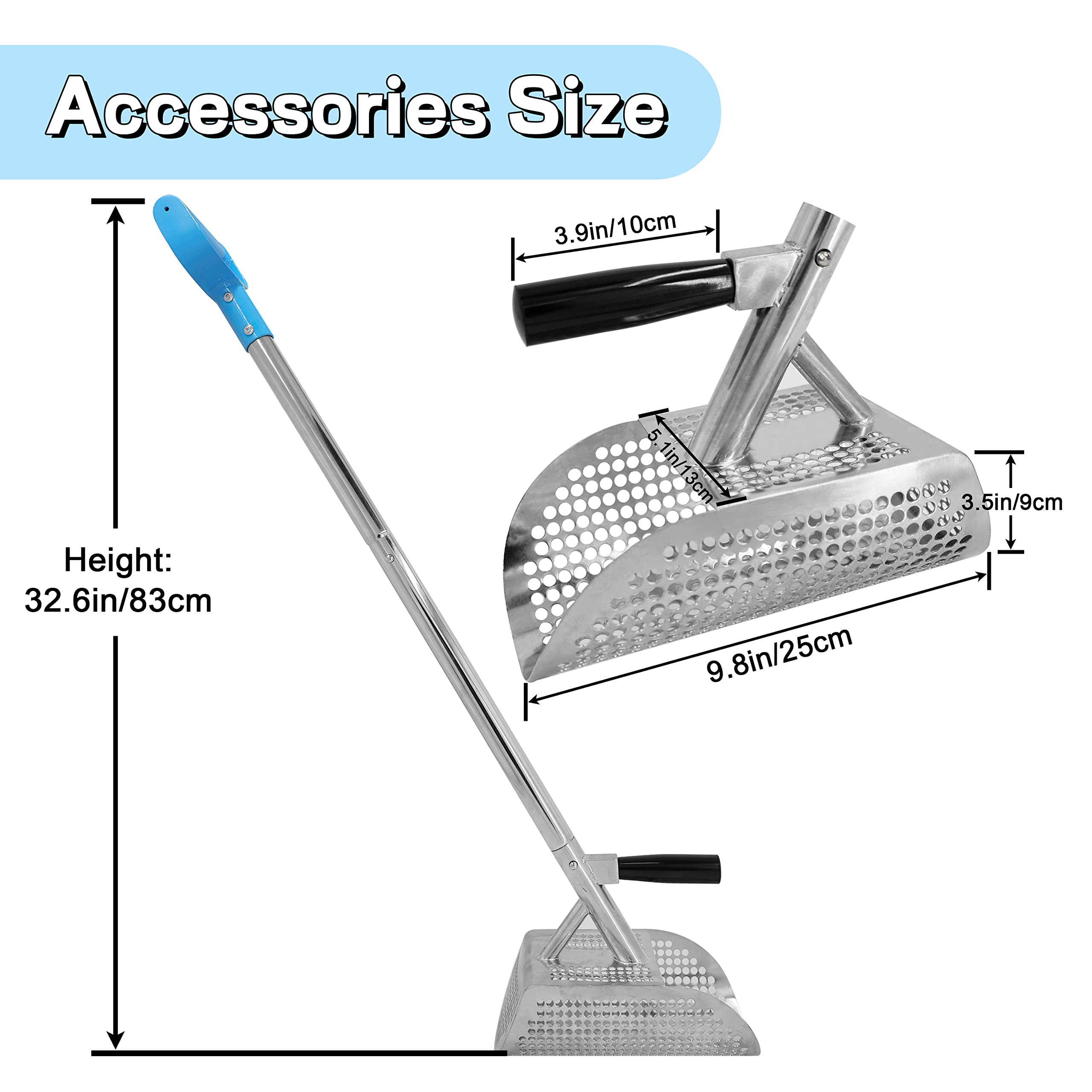 Vhelyom short-handle scoop detailed view of handle angle for precise control