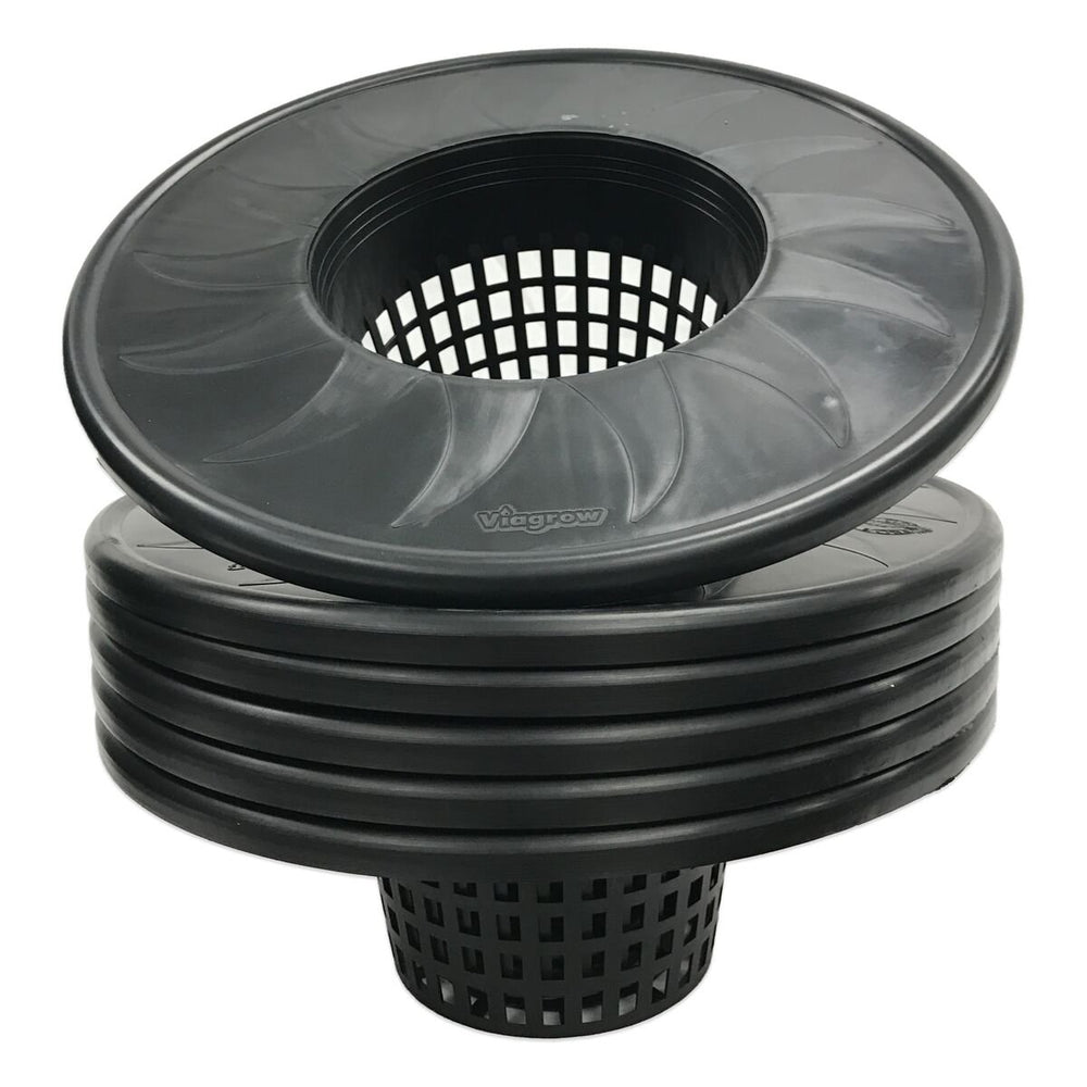 Viagrow front view of 6 inch mesh pot showing stable lip and fit