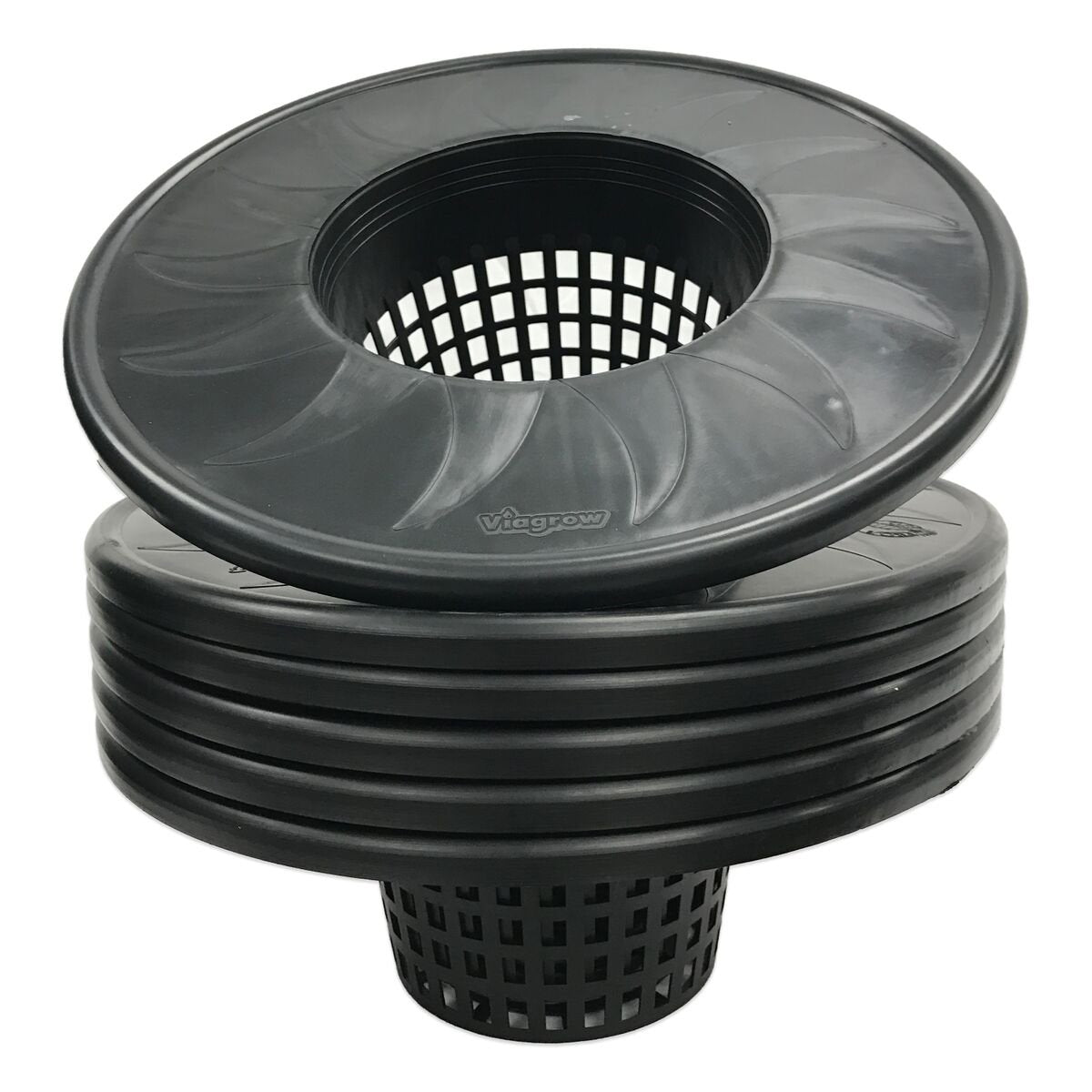 Viagrow front view of 6 inch mesh pot showing stable lip and fit