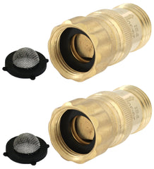 Vibrant Yard Company brass pressure regulator front view showing sturdy construction and hose threads for reliable connection