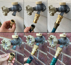 Vibrant Yard Co. regulator threaded connection detail demonstrating 3/4 inch fittings and secure seal