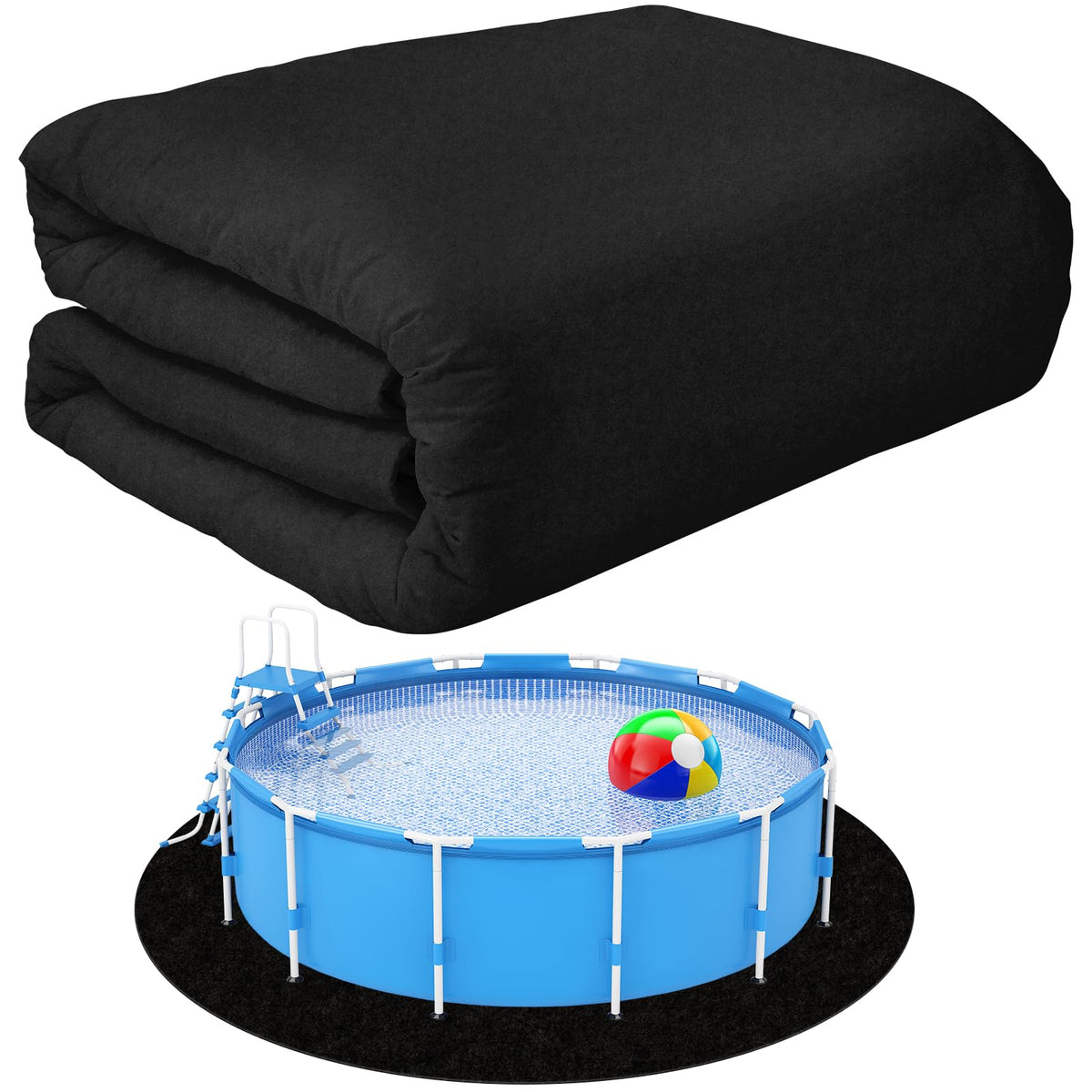 VICAMB front view of 15 ft round pad showing product and brand protection
