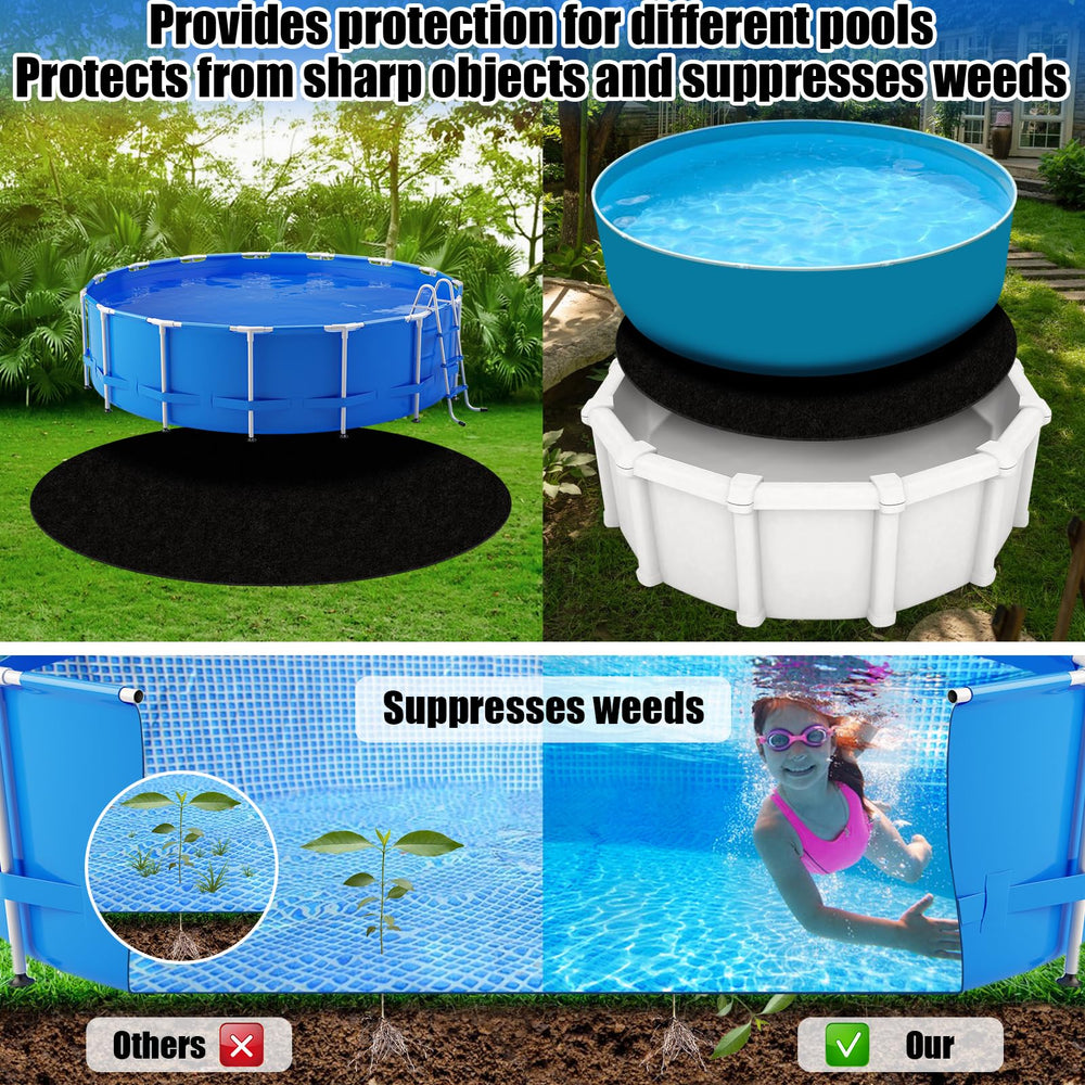 VICAMB pad under backyard pool creating a tidy, protected setup