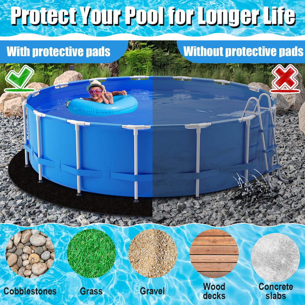 VICAMB pad blocking stones and debris protecting pool liner