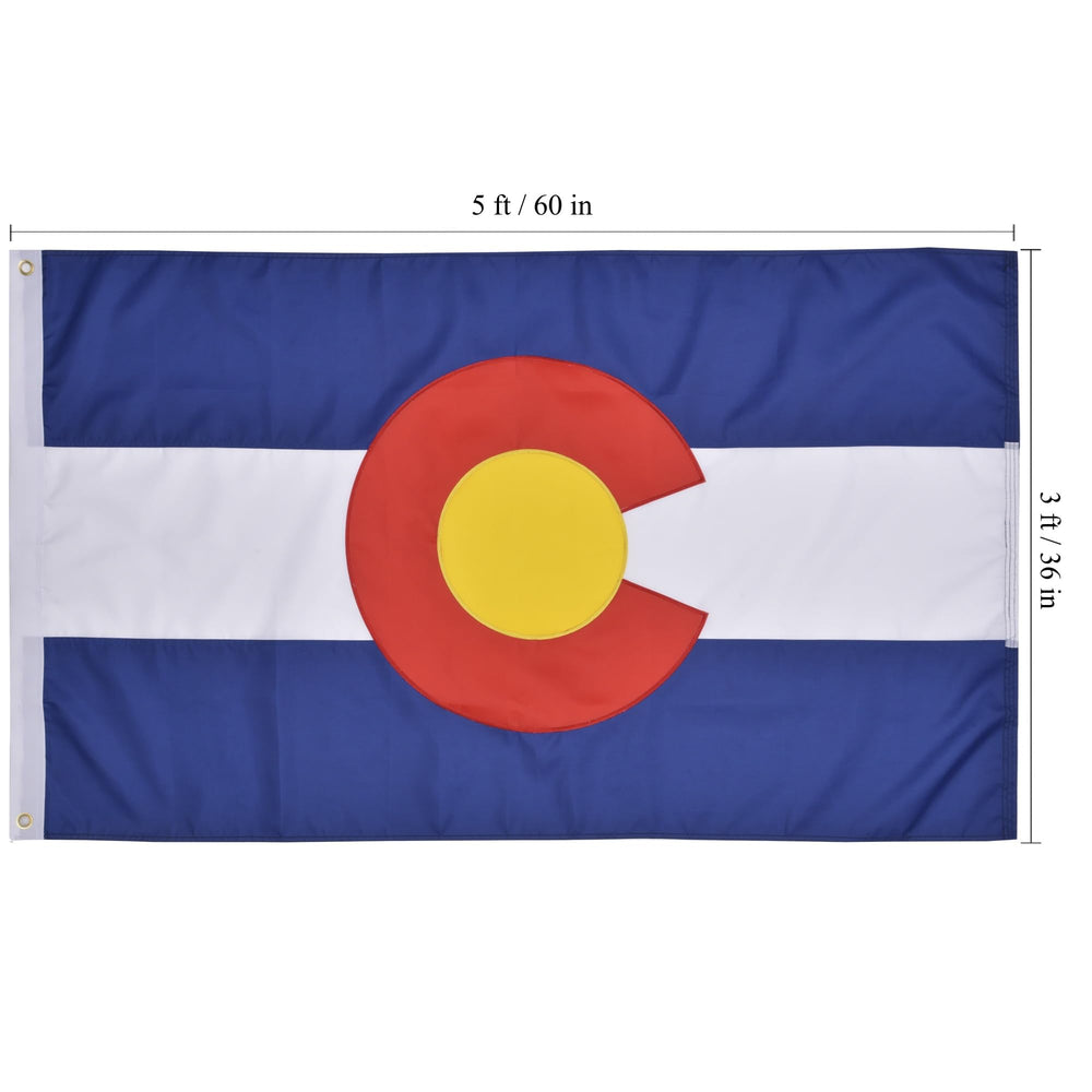 VICDRIA folded flag stored in a bin showing compact storage and protected stitching benefit