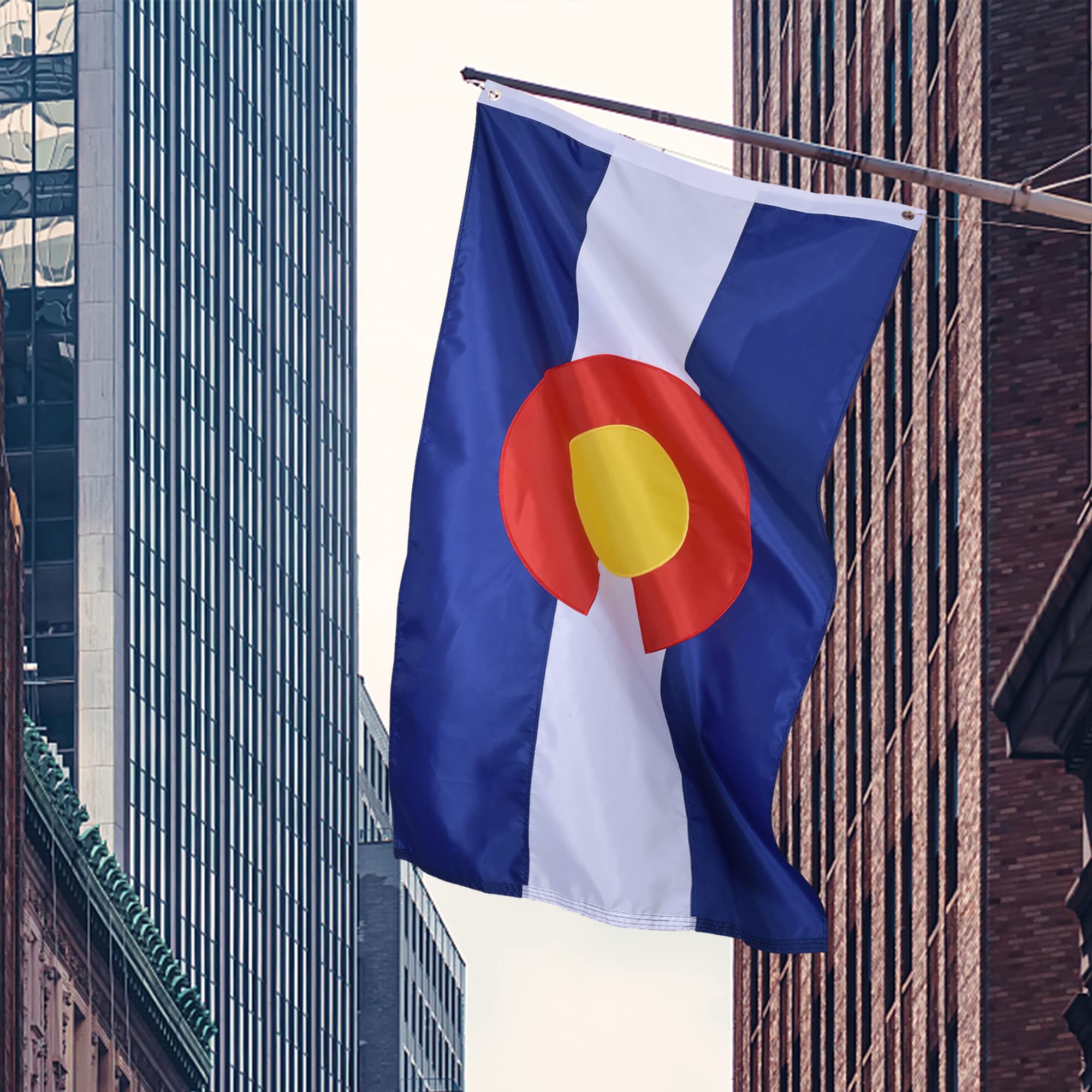 VICDRIA flag on a porch lifestyle photo showing decorative curb appeal and state pride benefit