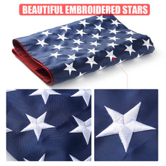VICDRIA close-up of embroidered stars highlighting durable stitching