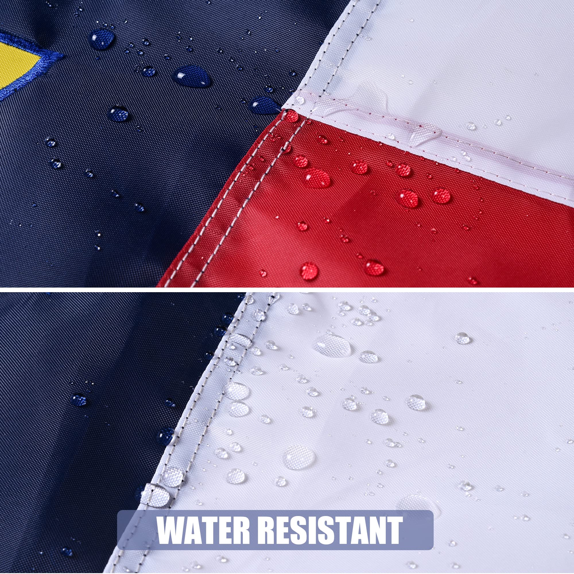 VICDRIA flag flying on a home pole demonstrating wind resistance and visibility