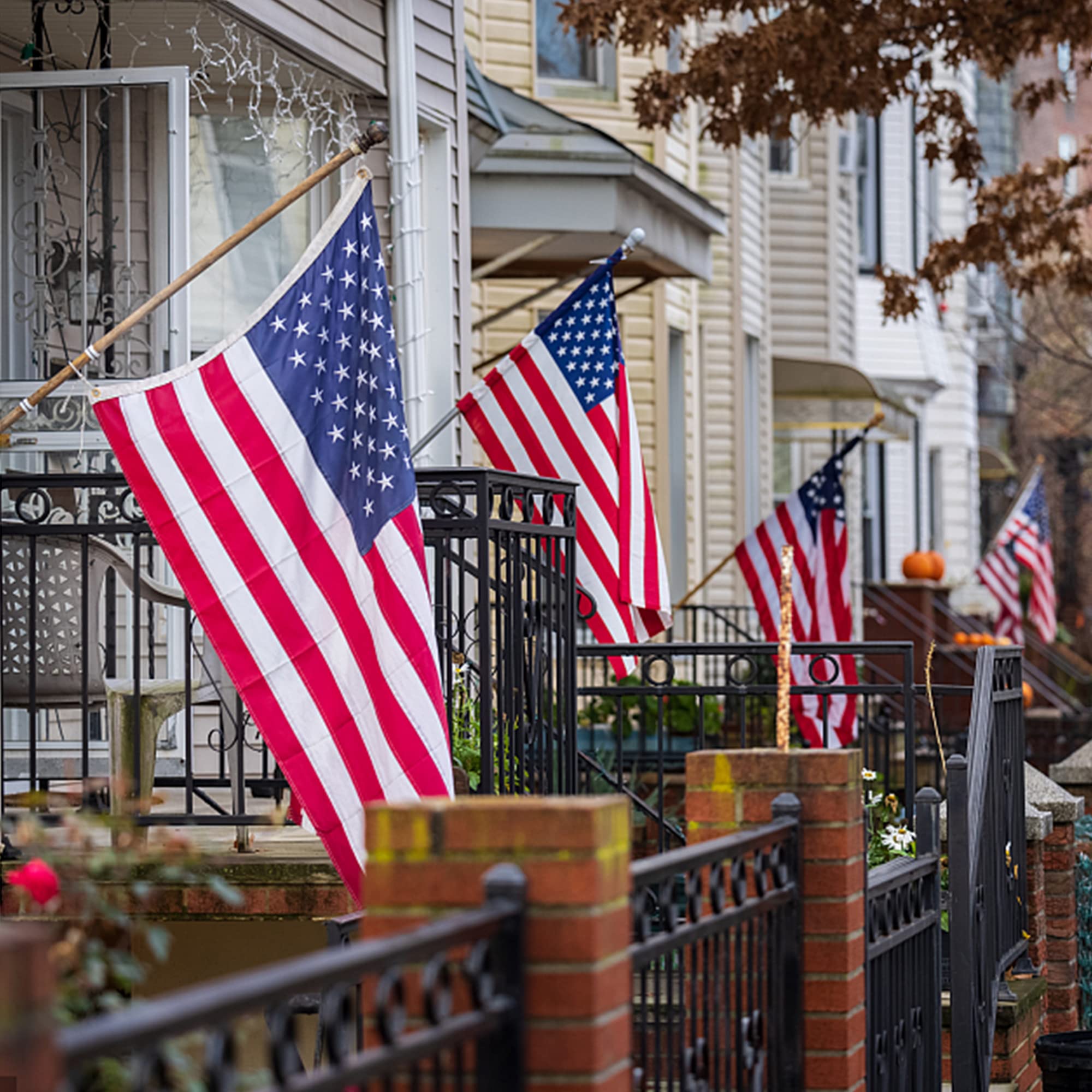 VICDRIA flag mounted on fence and rail for versatile use