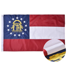 VICDRIA Georgia flag front view showing clear embroidery and bright colors