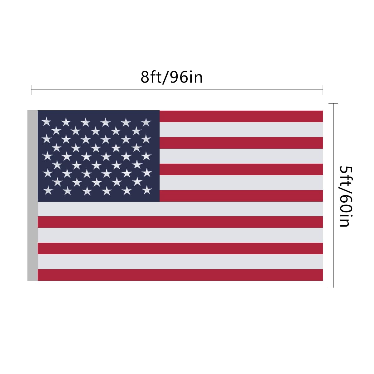 VICDRIA packaged flag with size comparison for easy storage and transport