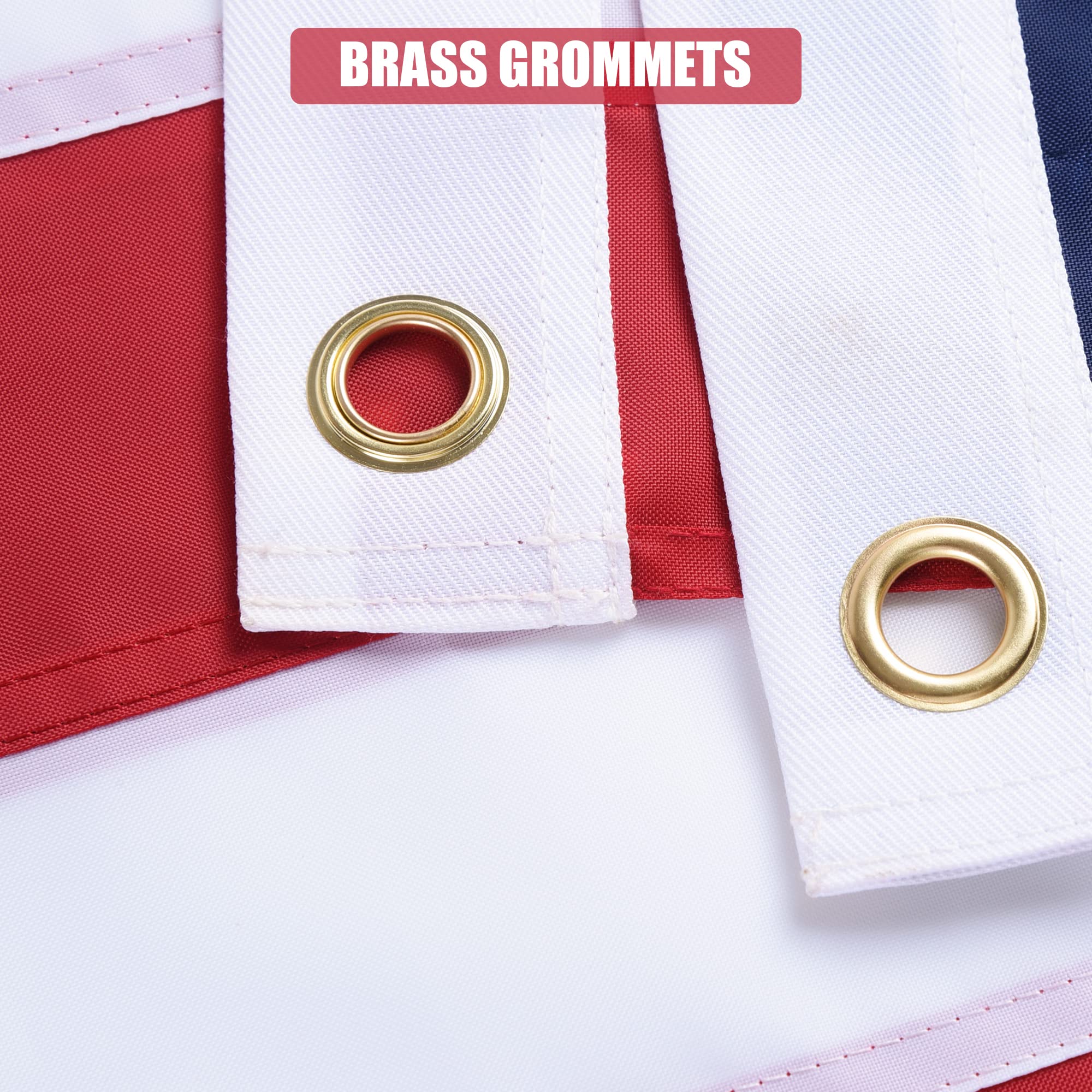 VICDRIA reinforced multi-stitched hem detail preventing fray and extending flag life