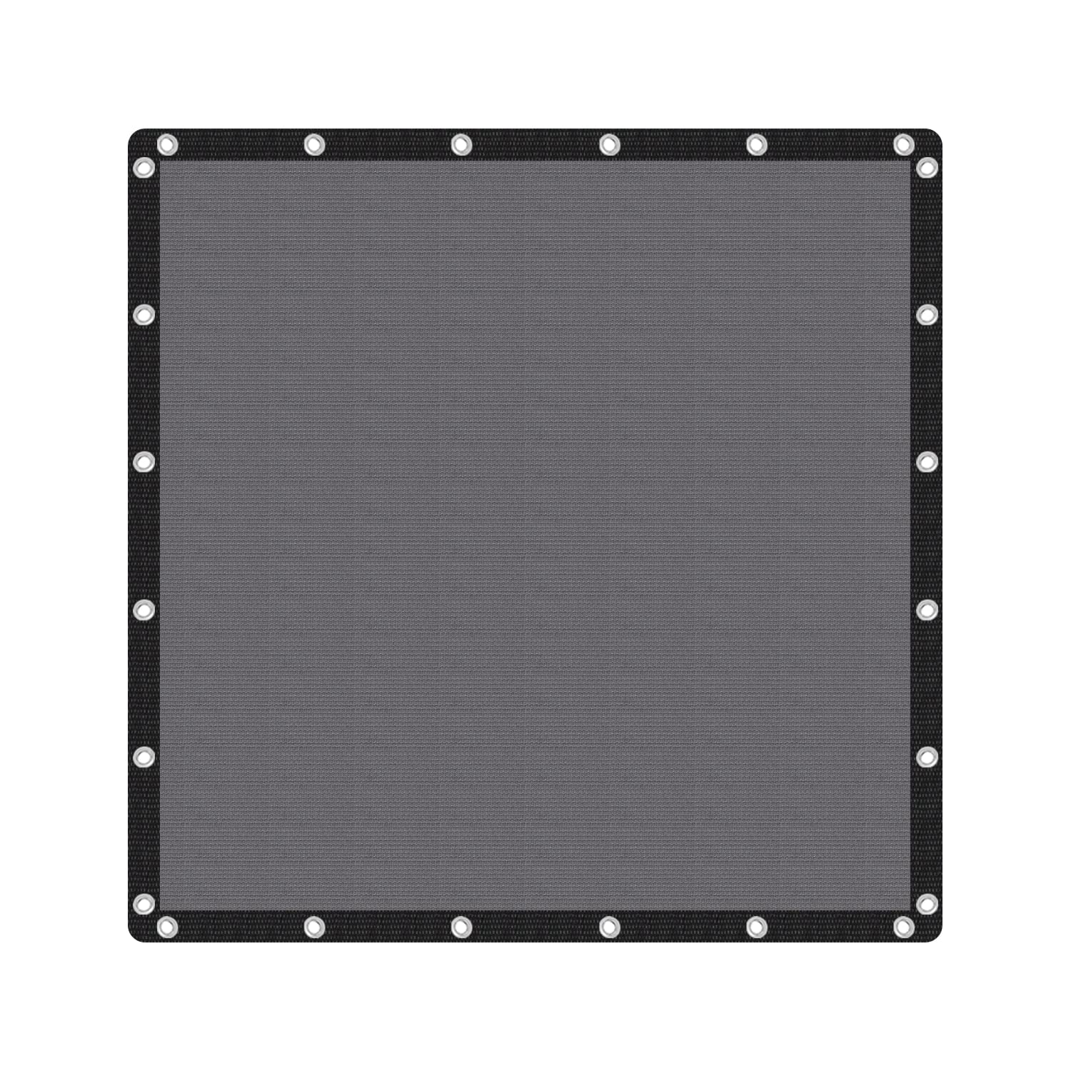 VICLLAX front view of 10x10 grey shade cloth showing clean finish and size benefit