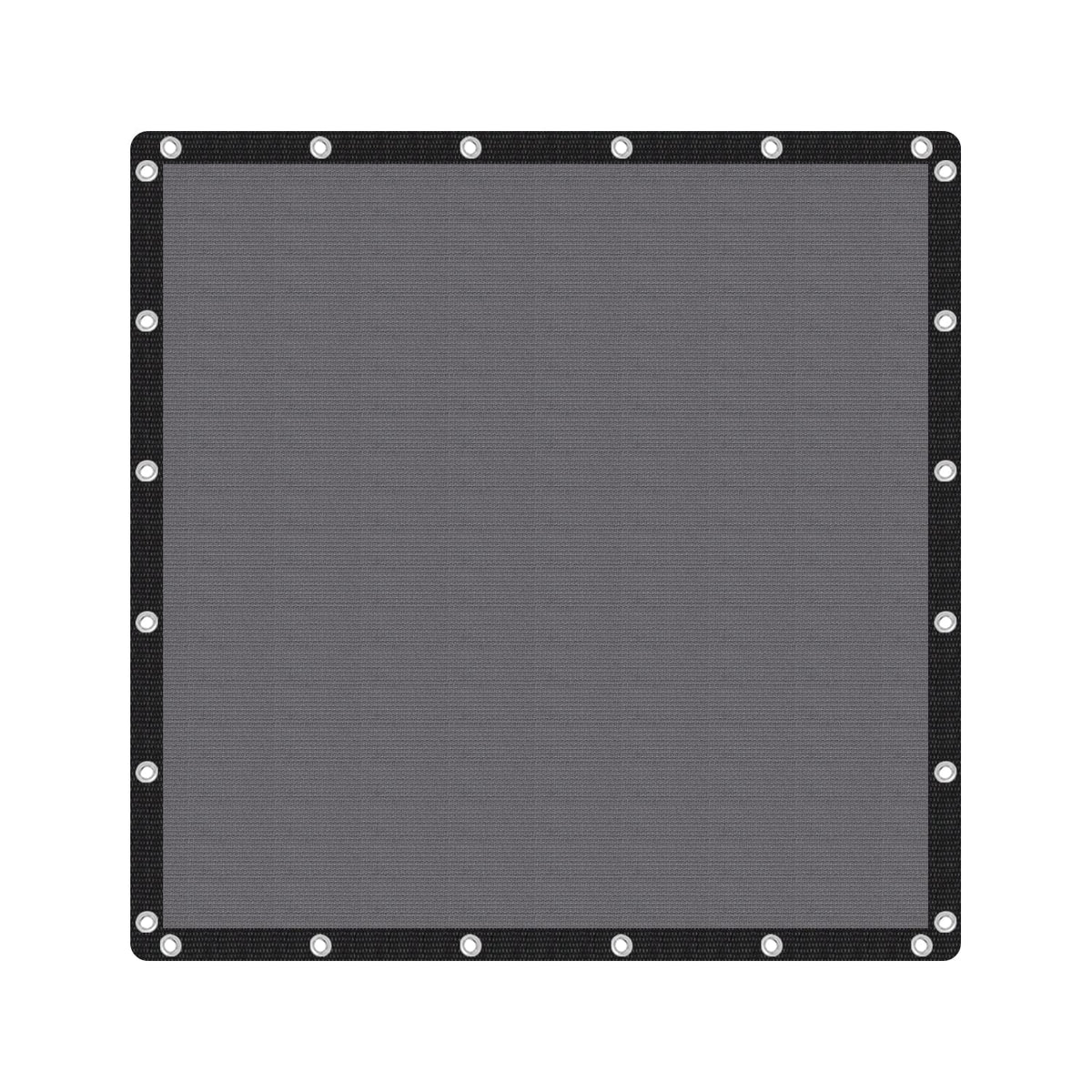 VICLLAX front view of 10x10 grey shade cloth showing clean finish and size benefit