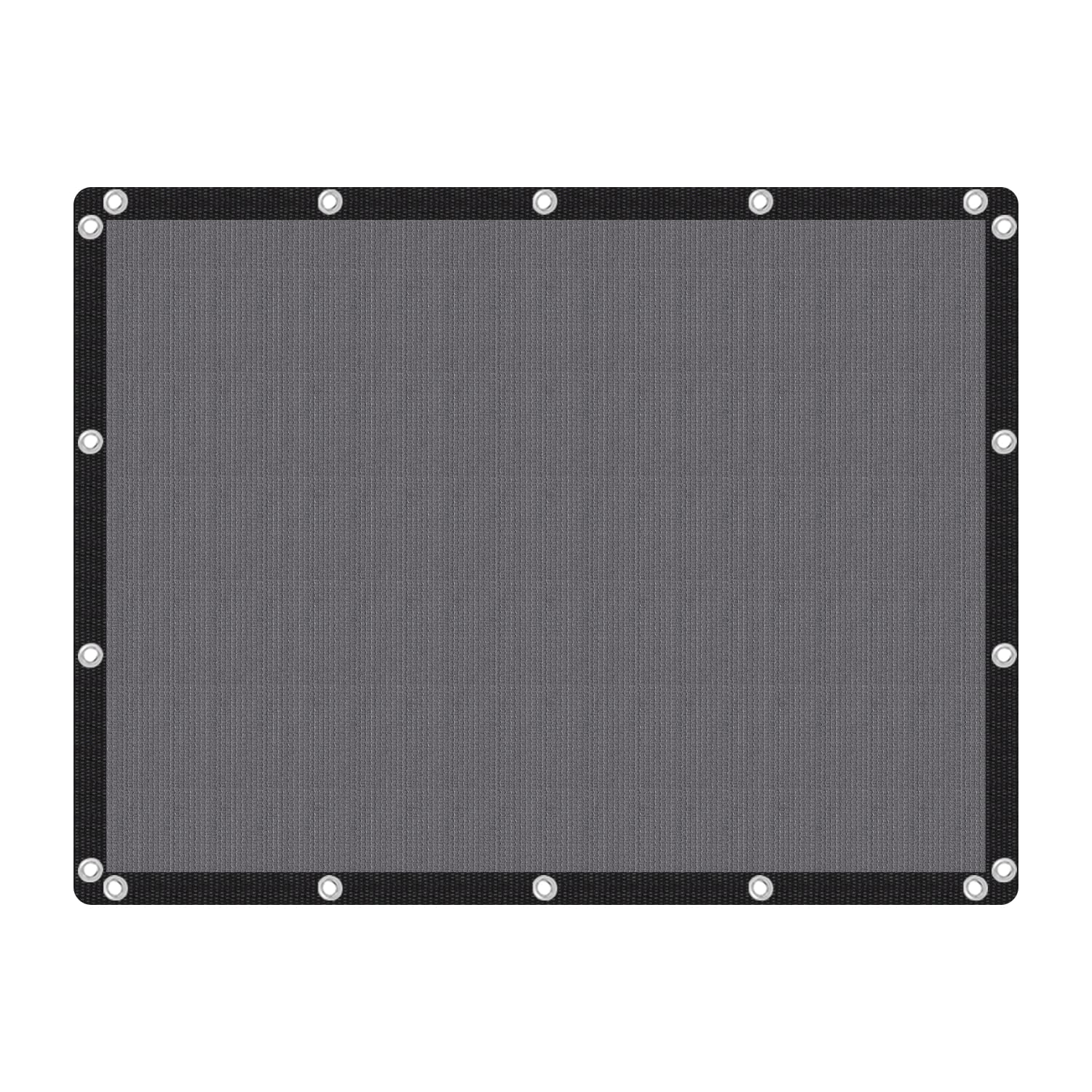 VICLLAX front view of 6x8 grey shade cloth showing size and finish for clear choice