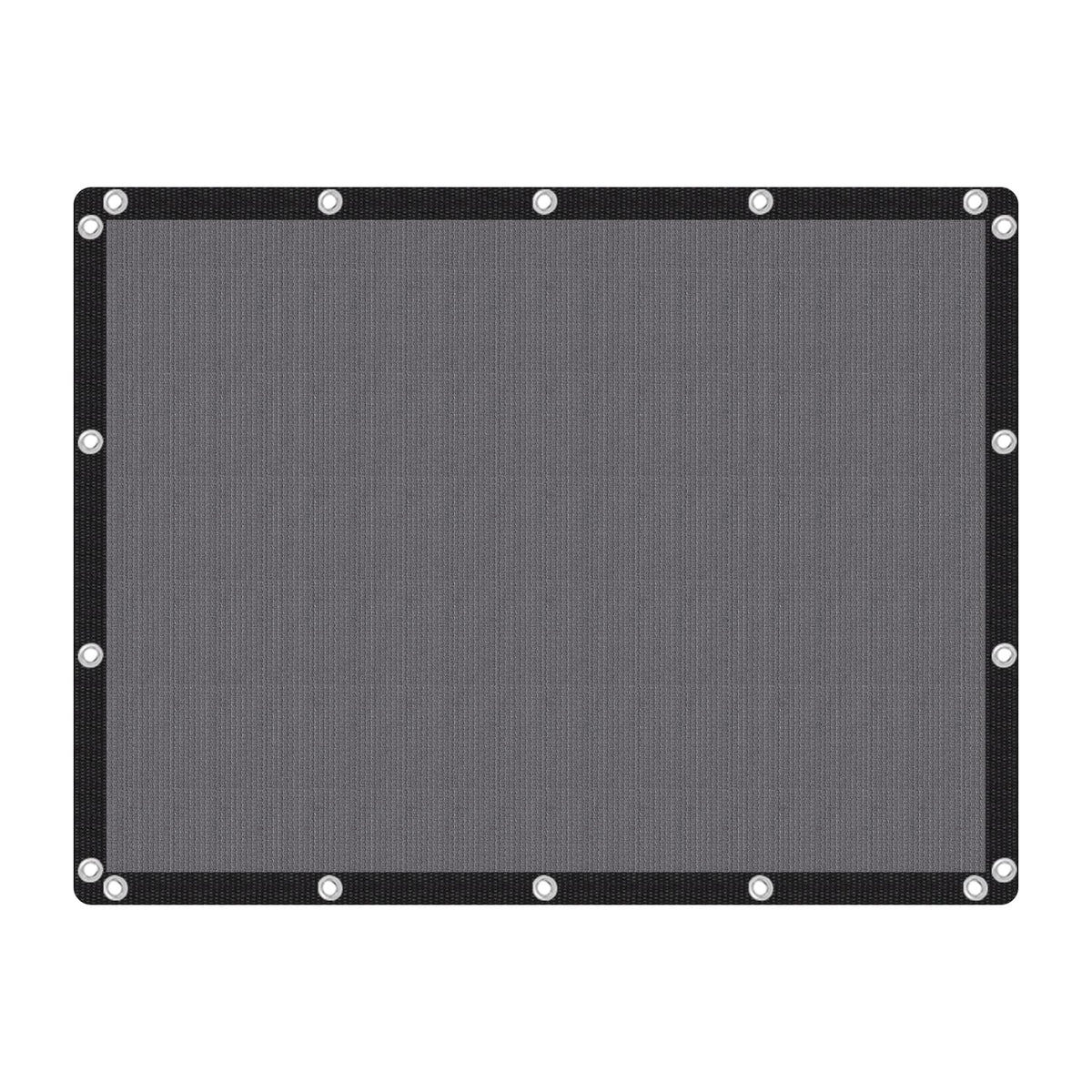 VICLLAX front view of 6x8 grey shade cloth showing size and finish for clear choice