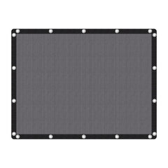 VICLLAX front view of 6x8 grey shade cloth showing size and finish for clear choice