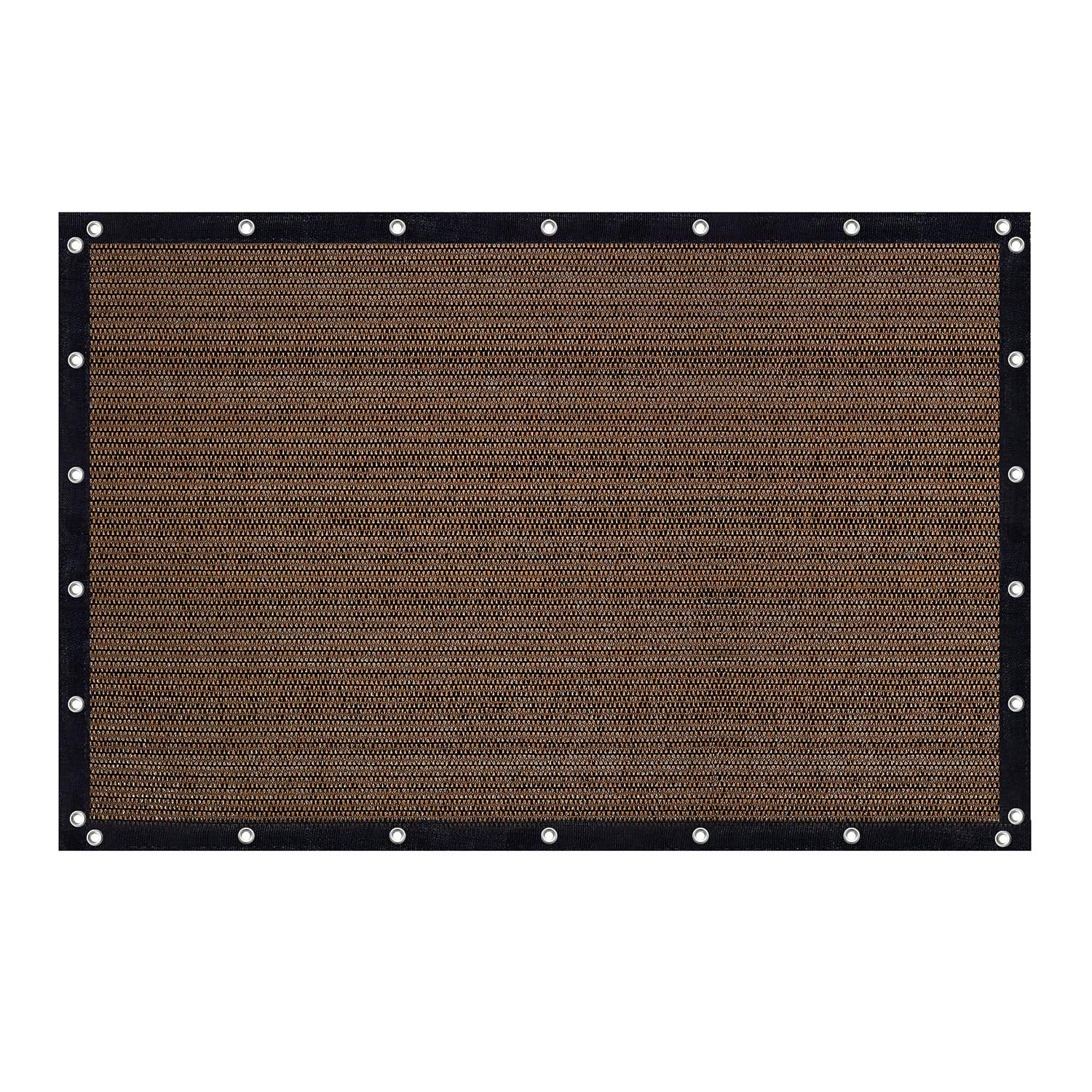 VICLLAX front view of 8x10 mocha shade cloth showing full coverage benefit
