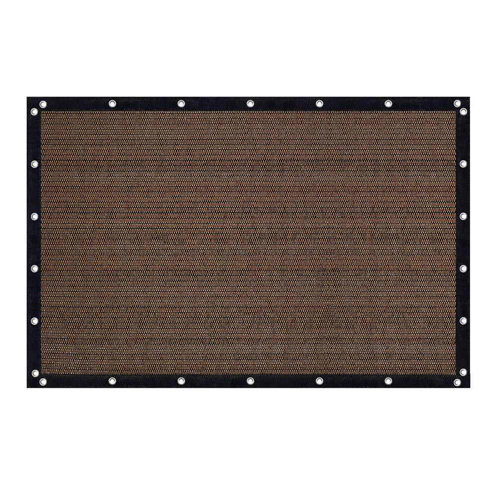 VICLLAX front view of 8x10 mocha shade cloth showing full coverage benefit
