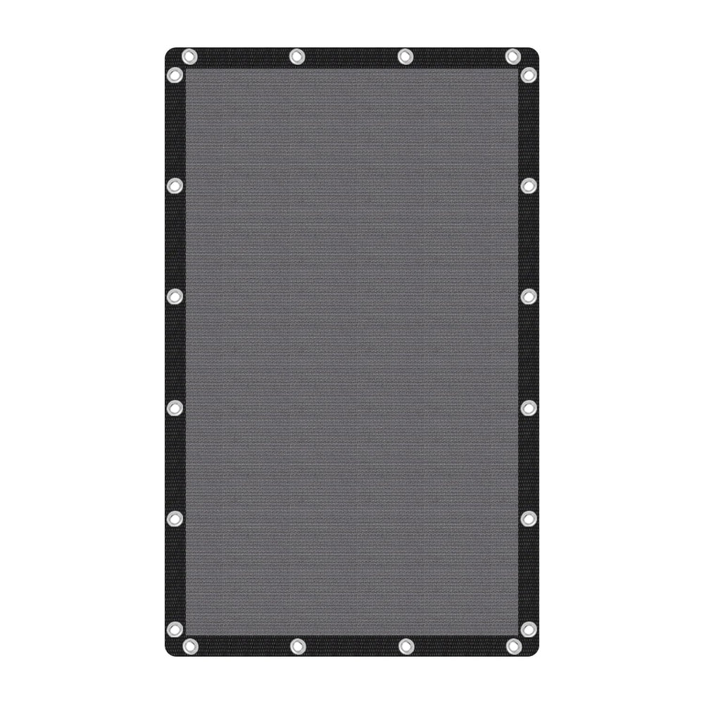 VICLLAX front view of grey 6x10 ft shade cloth showing compact folded packaging and benefits
