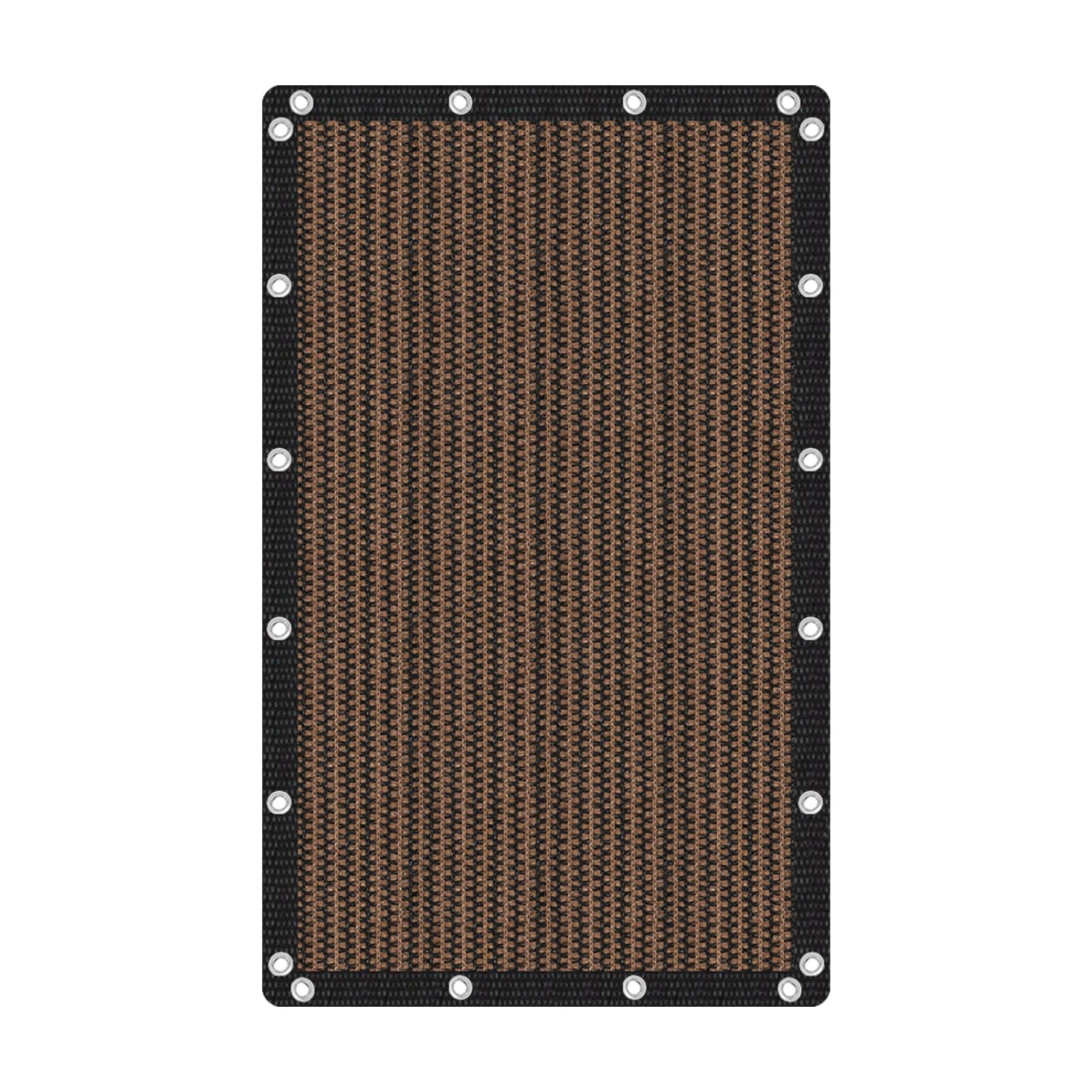 VICLLAX front view of mocha 6x10 shade cloth showing size and finish benefit