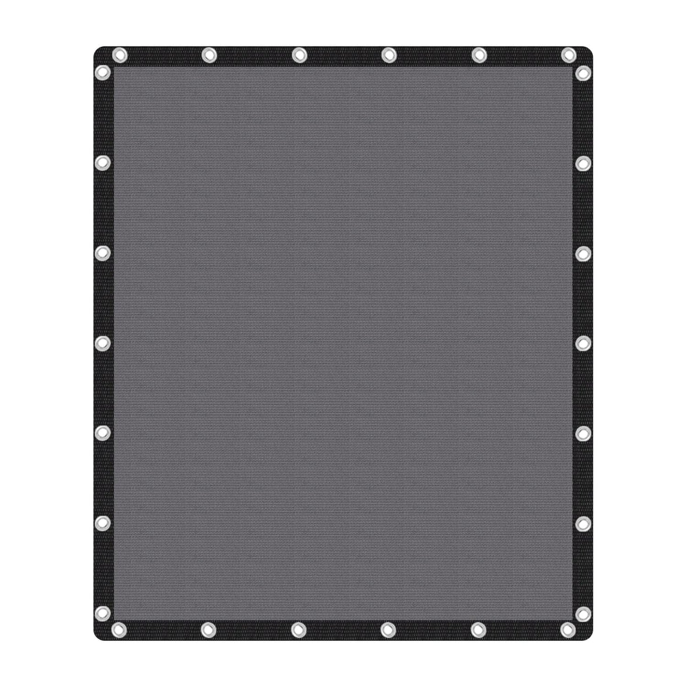 VICLLAX front view of 10x12 grey shade cloth showing full coverage benefit